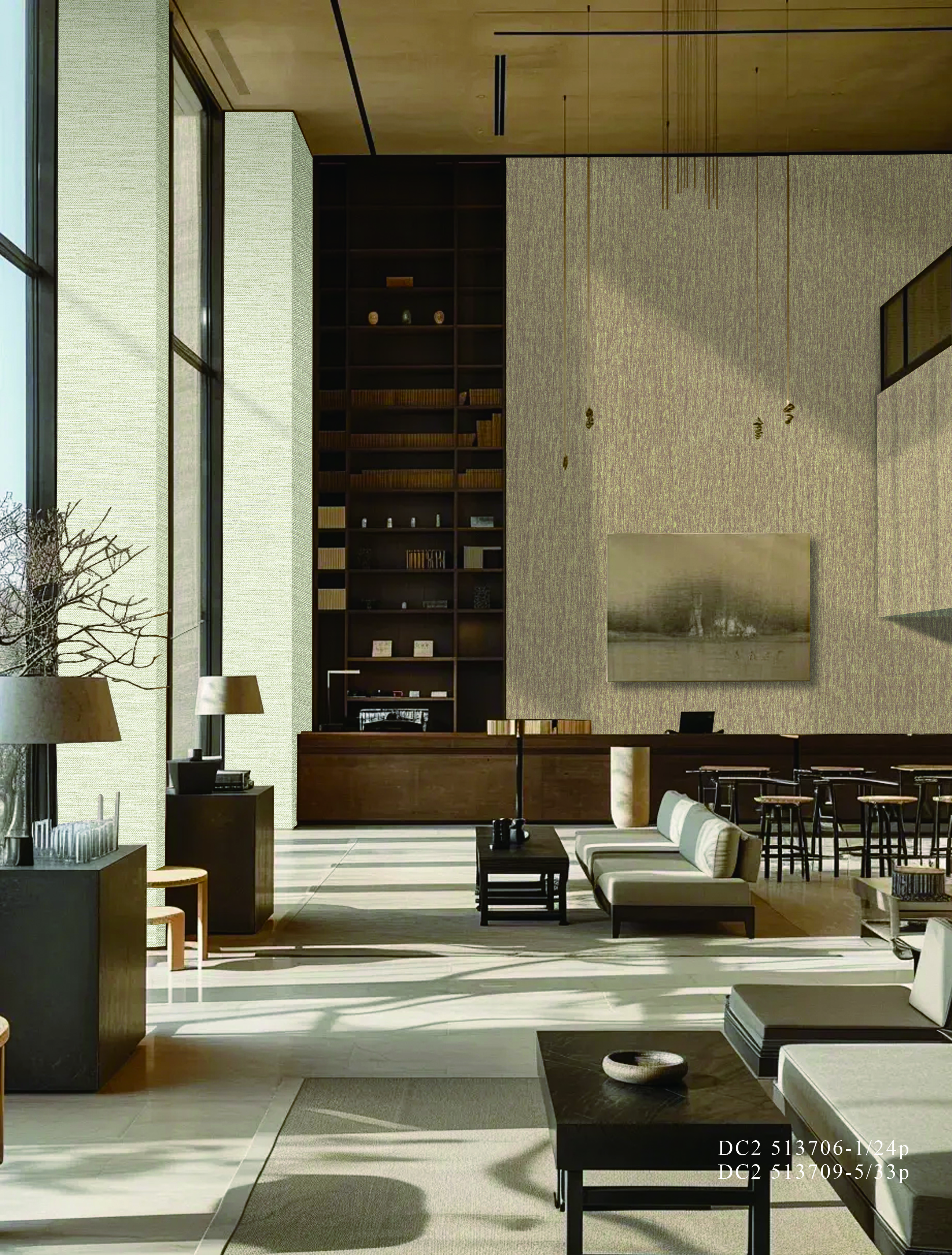 วอลเปเปอร์หลังผ้า พรีเมียมหรู ผิวสัมผัสหนา ทนทาน กันลามไฟ : Fabric-Backed Wall Paper
