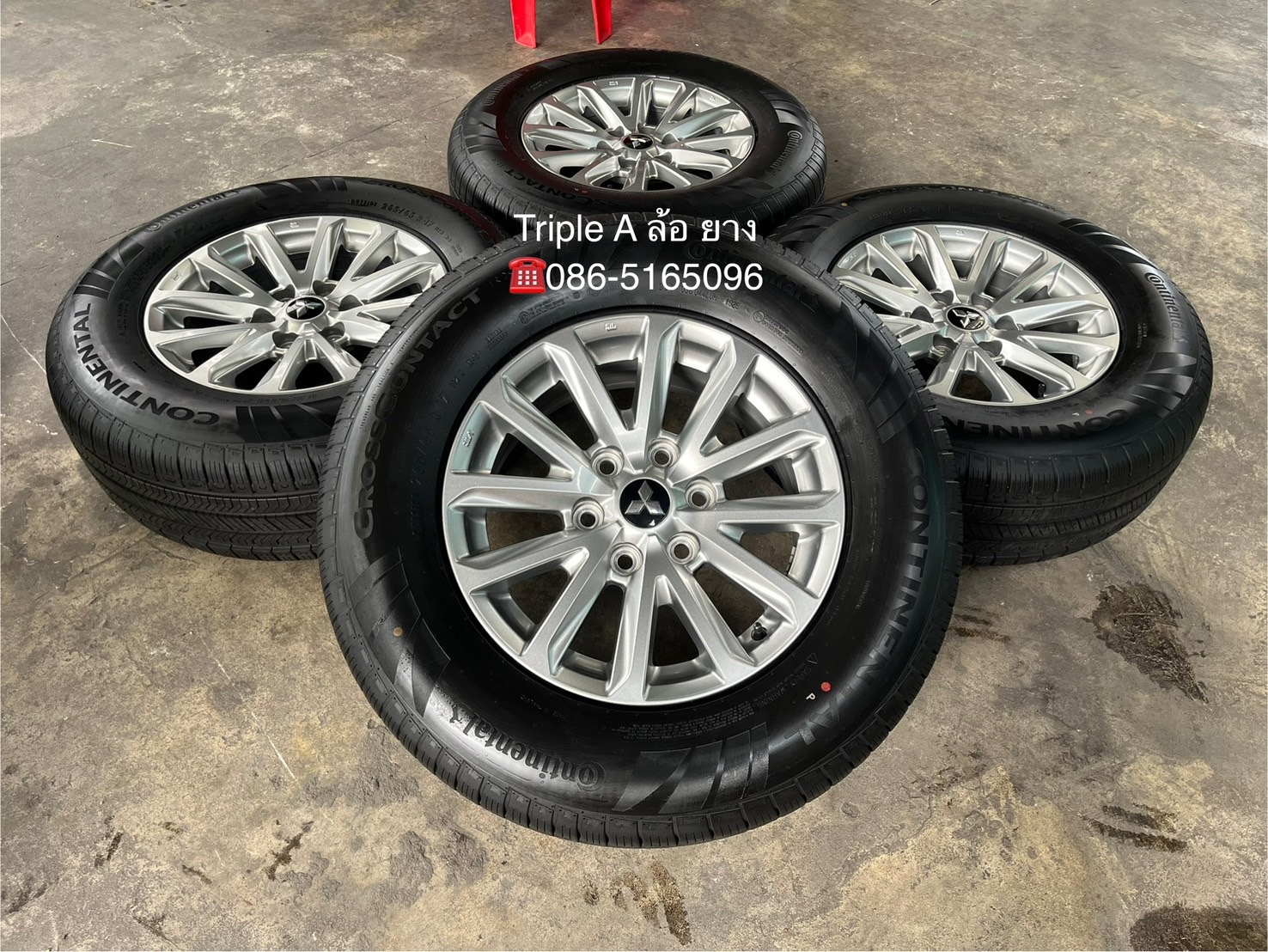 ✨ล้อแม็ก✨Mitsu Triton Plus ขอบ 17 พร้อมยางป้ายแดง 265-65-17 Continental💥ปี 25💥