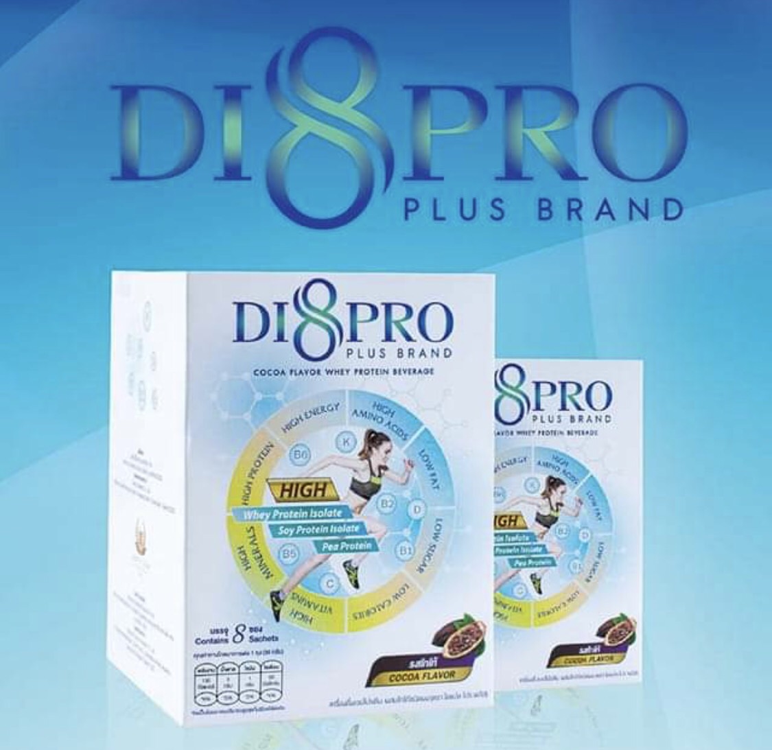 DI8PRO PLUS (ไดเอทโปรพลัส) ตัวช่วย ควบคุมน้ำหนัก เพิ่มกล้ามเนื้อ champ of champ แชมป์ ออฟ แชมป์ (8ซองx1กล่อง)