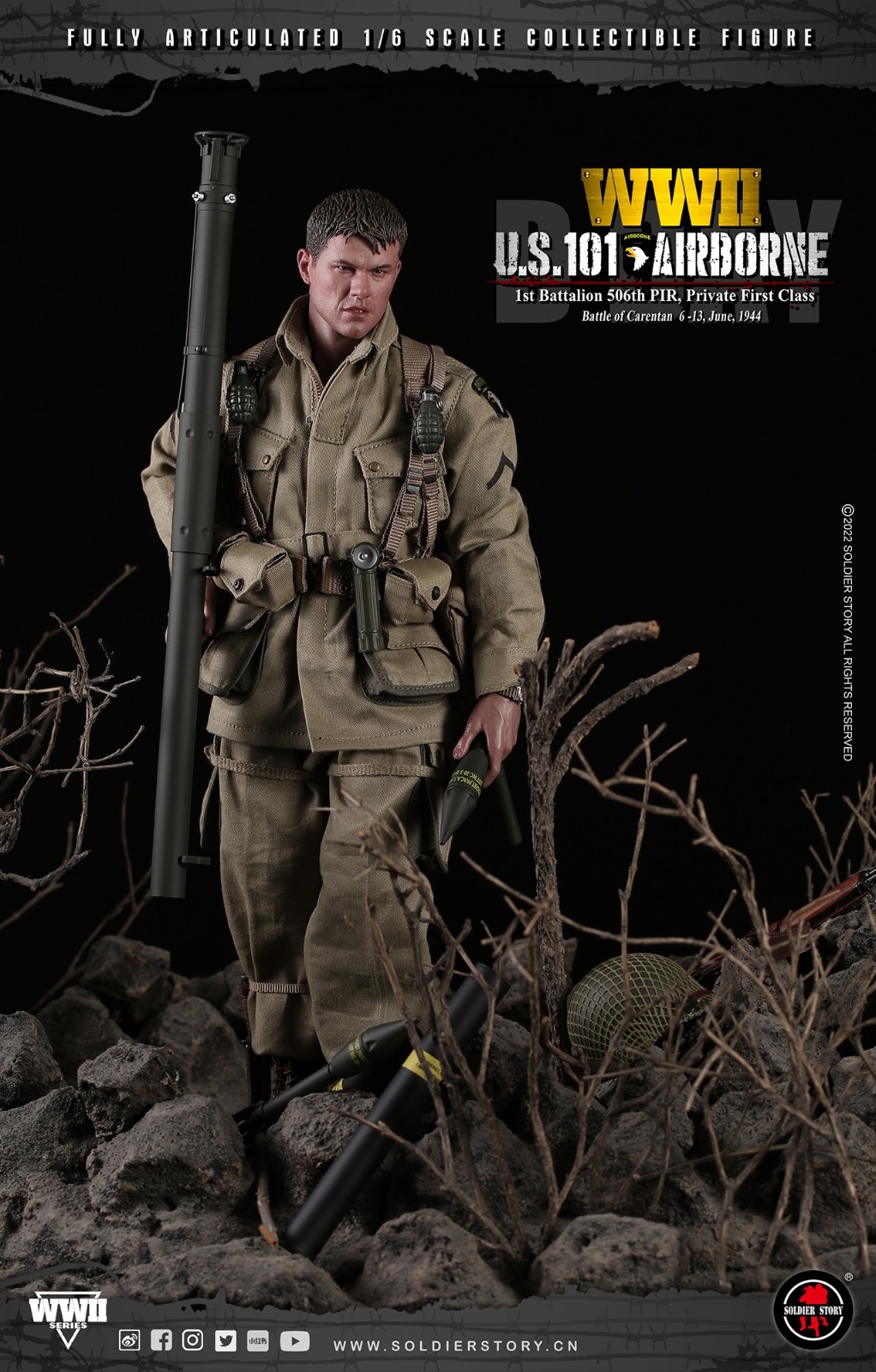 Soldier Story SS-126 1/6 WWII U.S. 101st Airborne - 1st Battalion 506th PIR, Private First Class