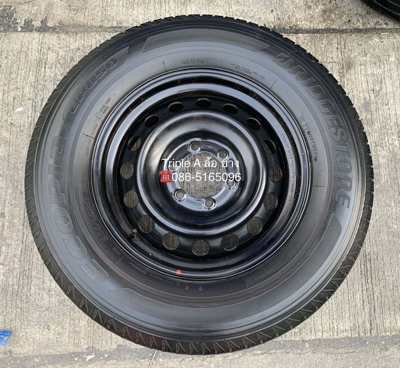 ✨ล้ออะไหล่✨6รู139 ขอบ 17 สีดำ แถมยาง 265-65-17 Bridgestone ปี 16