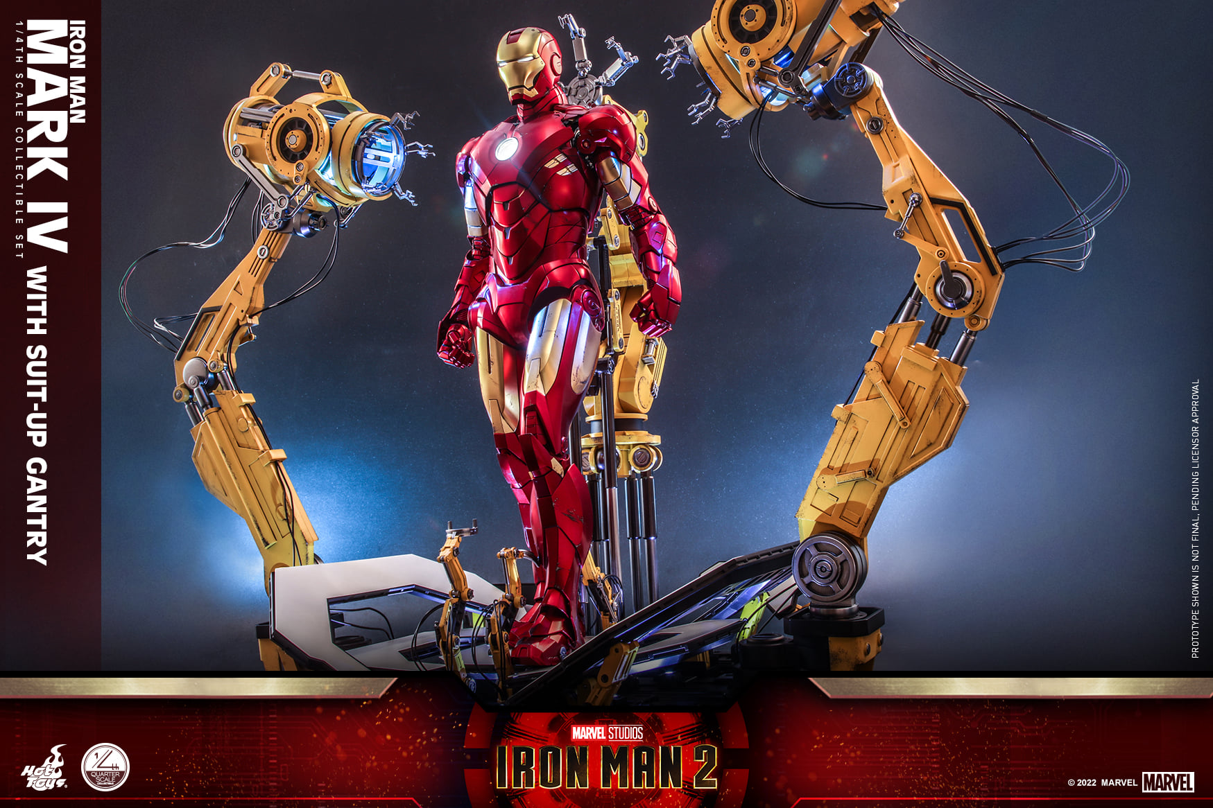 Hot Toys QS021 1/4 Iron Man 2 - Iron Man Mark IV with Suit-Up Gantry