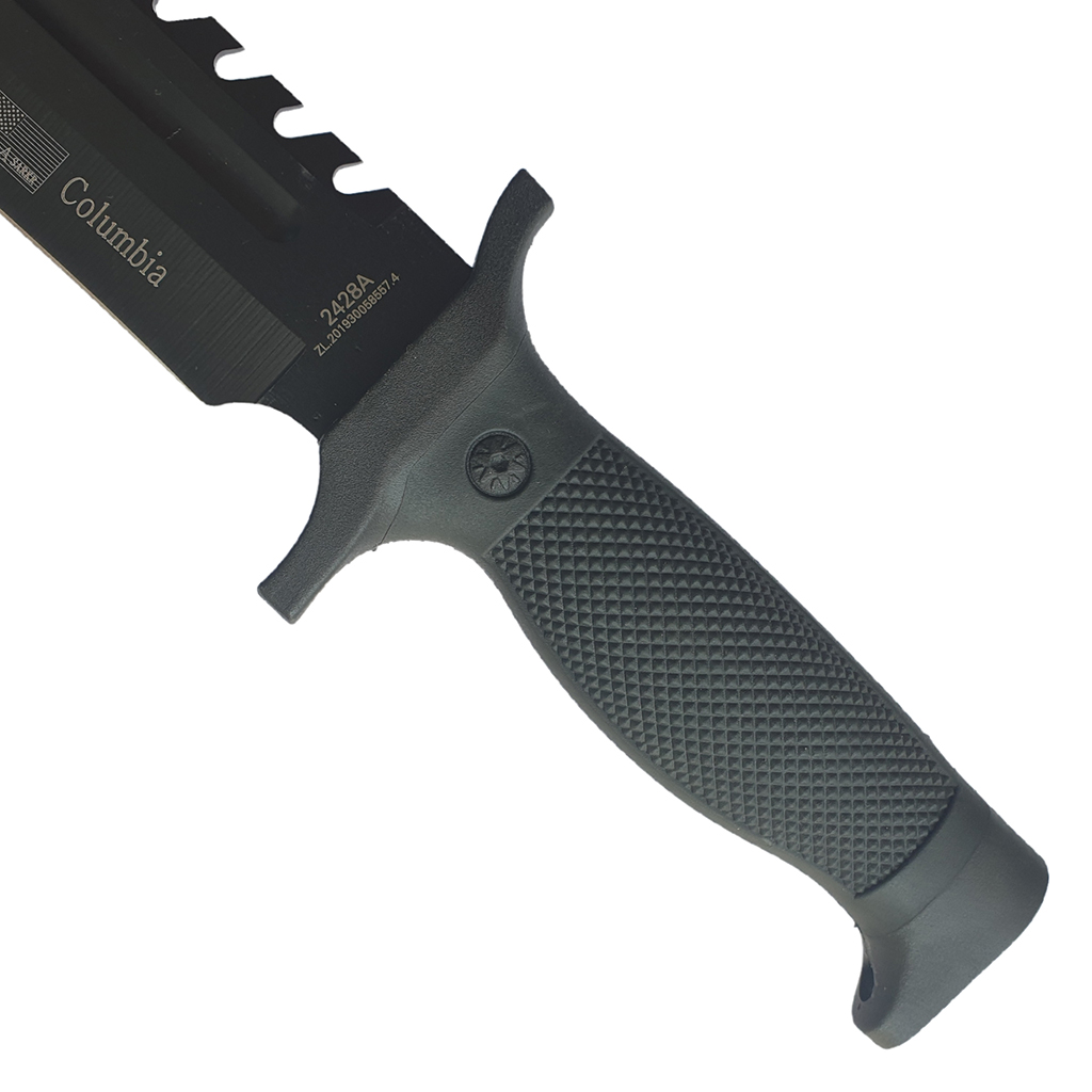 มีดพก มีดใบตาย Columbia 2428A ขนาด 12 นิ้ว (30.5 ซม.) พร้อมปลอกมีด ABS ร้อยเข็มขัดสำหรับเก็บมีด