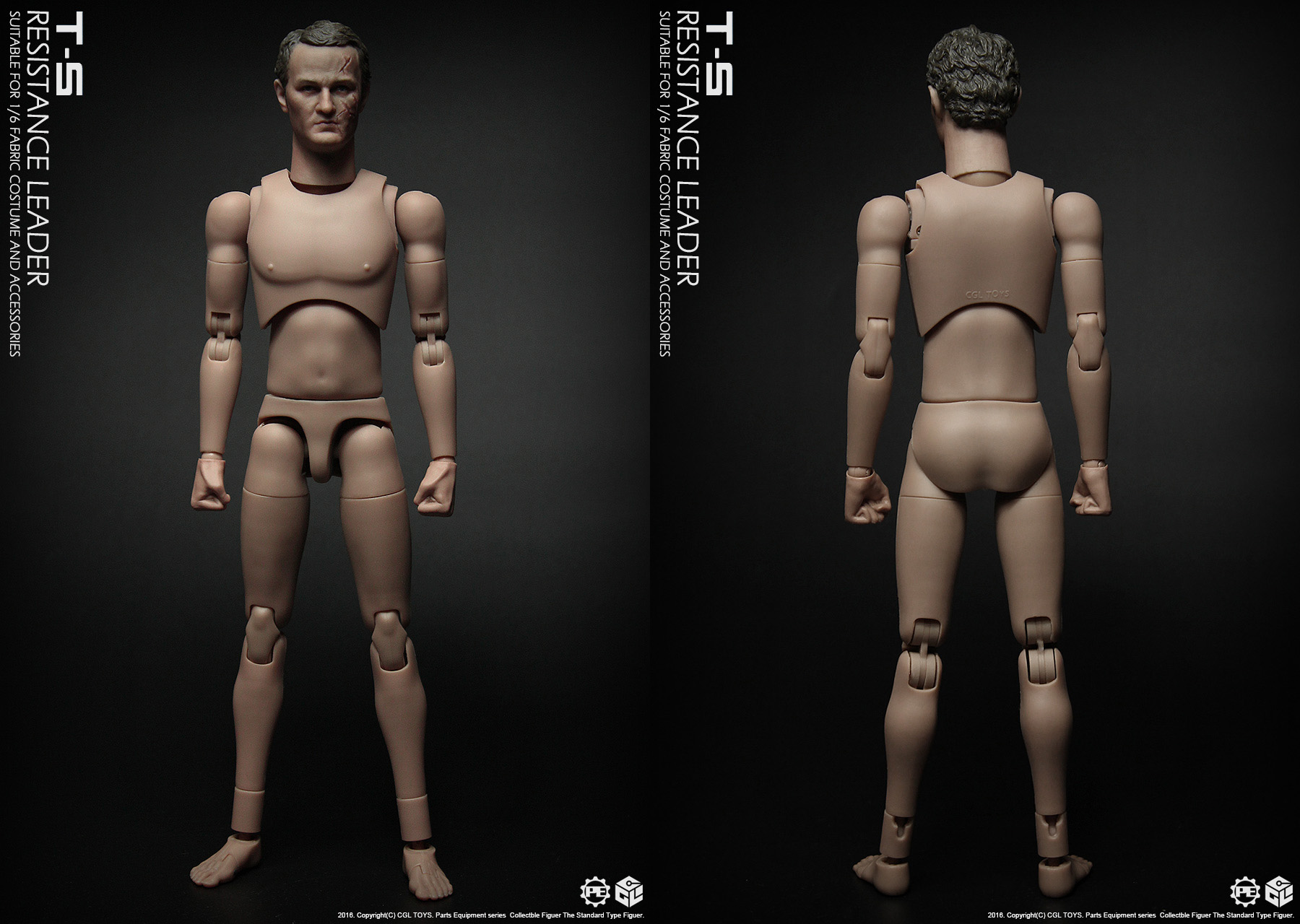 CGLTOYS PE03 Terminator 5 Connor With 2 headsculpts and narrow shoulders movable male body
