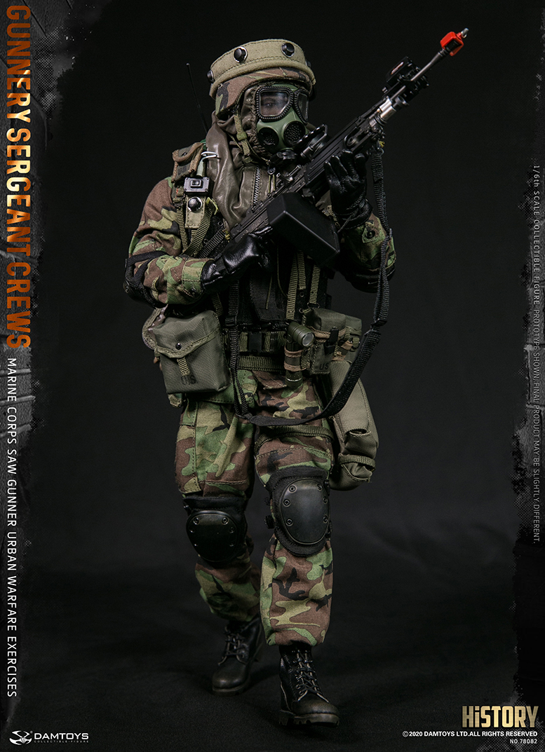 DAMTOYS 78082 1/6 Marine Corps: Saw Gunner Urban Warfare Exercises - Gunnery Sergeant Crews