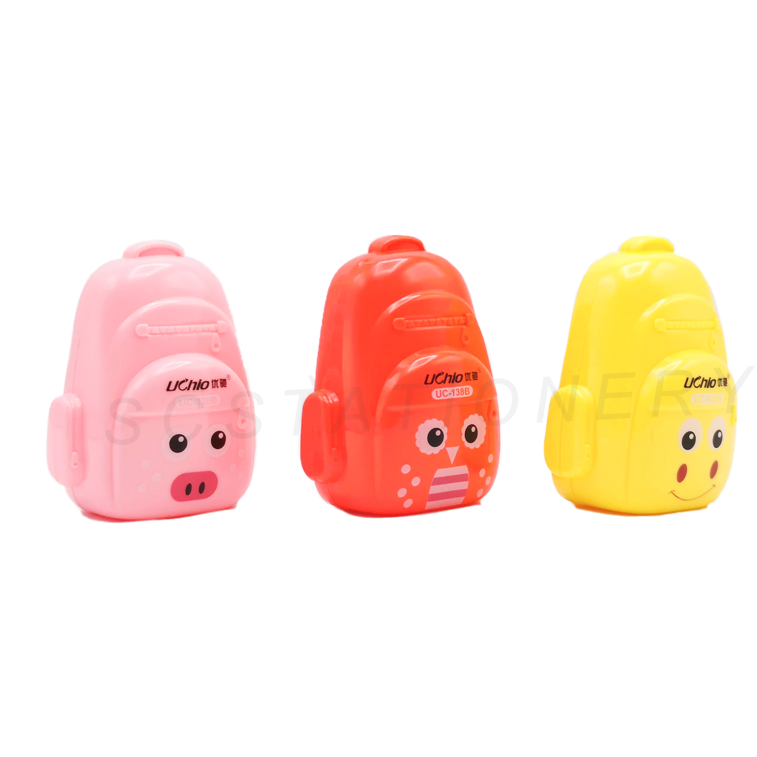 กบเหลาดินสอ 2รู กระเป๋า NO.UC-138B แพ็ค 48ชิ้น คละสี