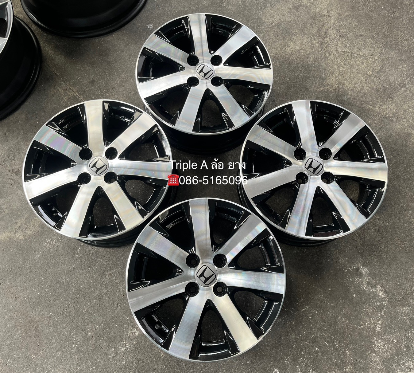 ✨ล้อแม็ก✨Honda Feed ขอบ 15 ดำหน้าเงา💖สวยกริ๊บ💖
