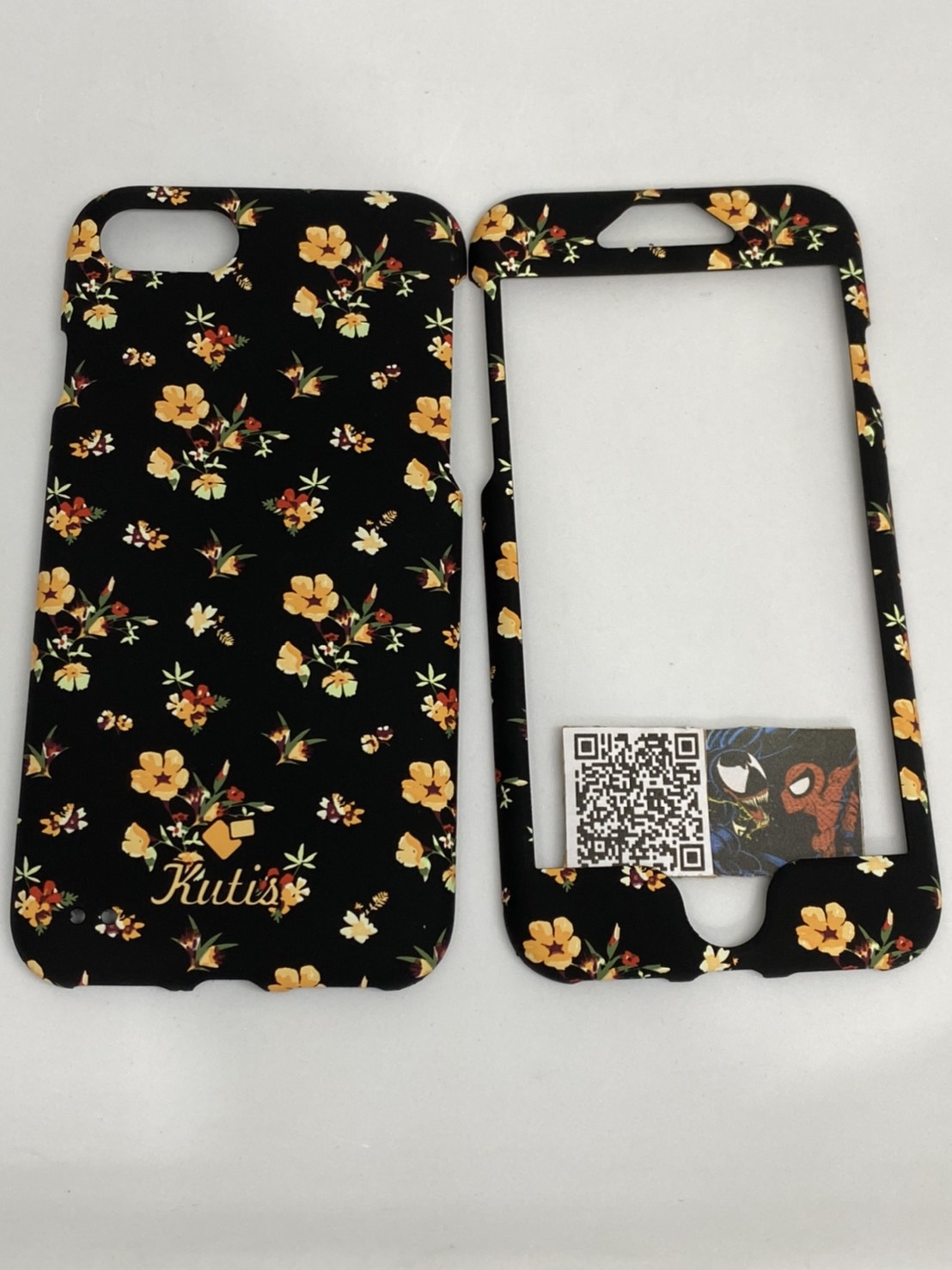 เคสคูทิส(Kutis)เคสไอโฟน7,8,SE2020(ลายดอกไม้ช่อดอกสีส้ม)มาใหม่ เคสประกบหน้า-หลัง เคสเรืองแสง เคสลายวินเทจ ร้านSuperhero Klongthom