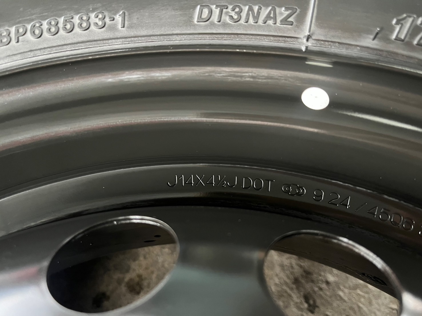 ✨ล้อกระทะพร้อมยาง✨4รู100✨Mitsu ขอบ 14 สภาพดี