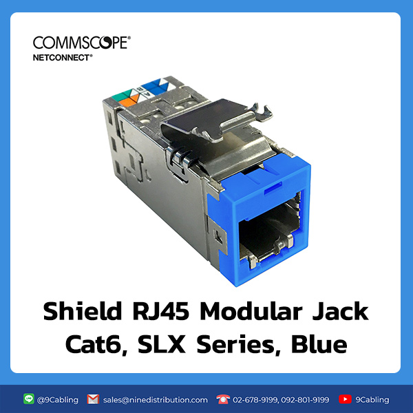 [NetConnect] 2153448-6 : Shield RJ45 Modular Jack Cat6, SLX Series, Blue
