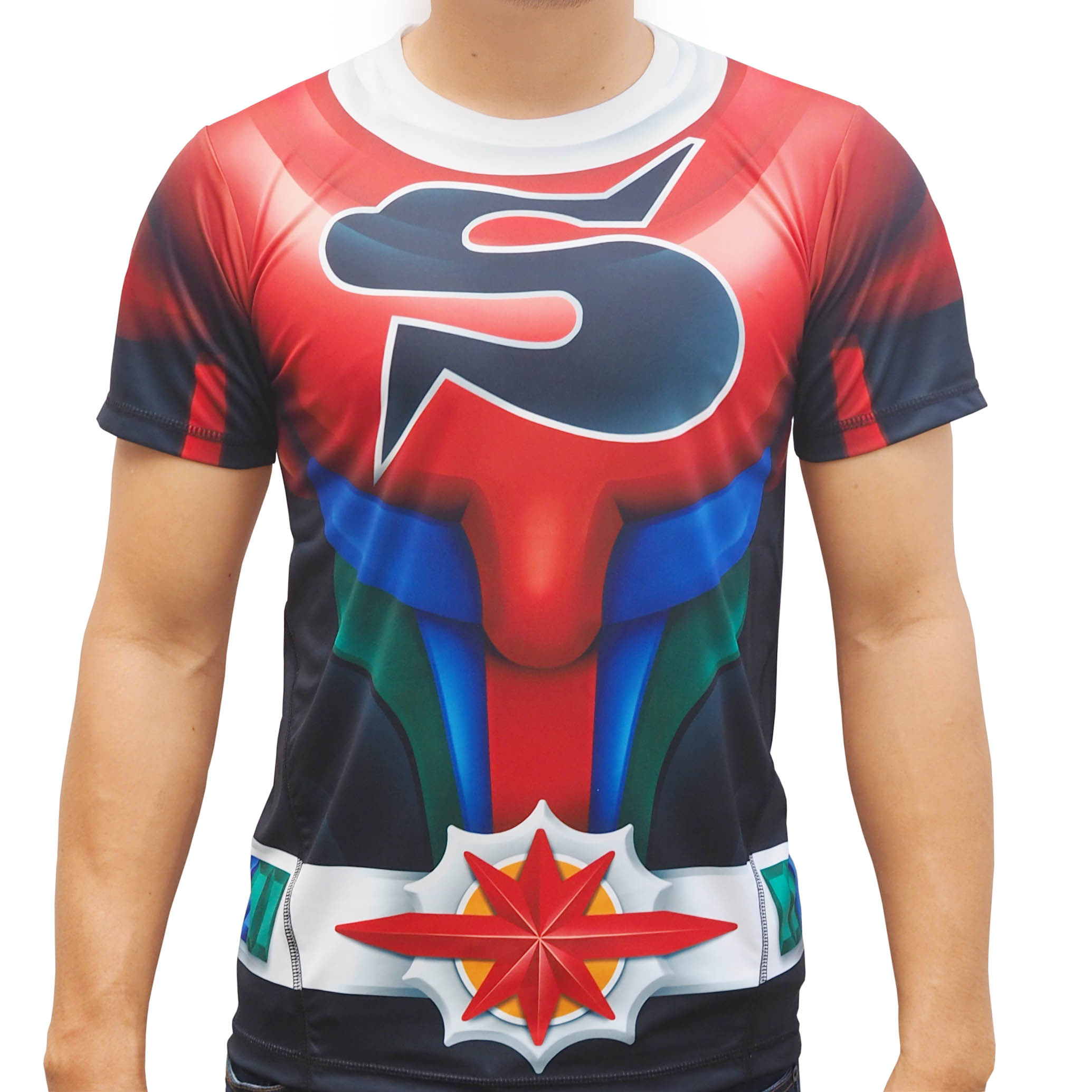 เสื้อมาสค์ไรเดอร์ผู้ใหญ่ไอ้มดแดง สตรองเกอร์ (เนื้อผ้ากีฬา) (tee-rider run stronger)
