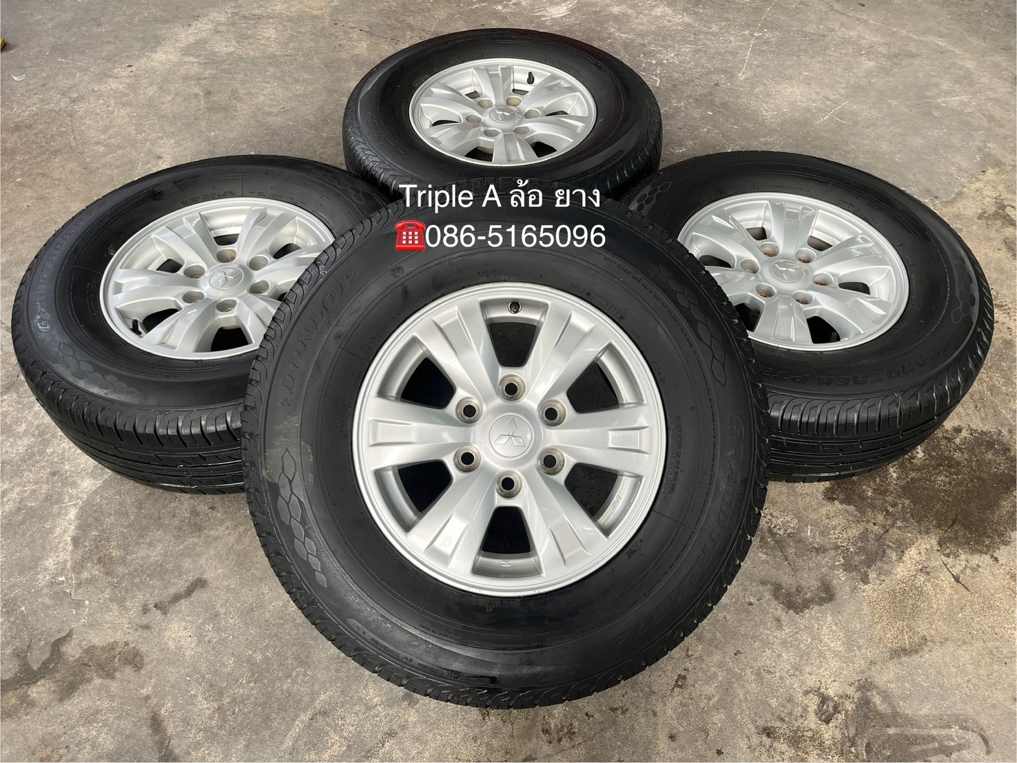 ✨ล้อแม็ก 6รู139✨Mitsu Pajero ขอบ 16 แถมยาง 265-70-16 Dunlop ปี 20