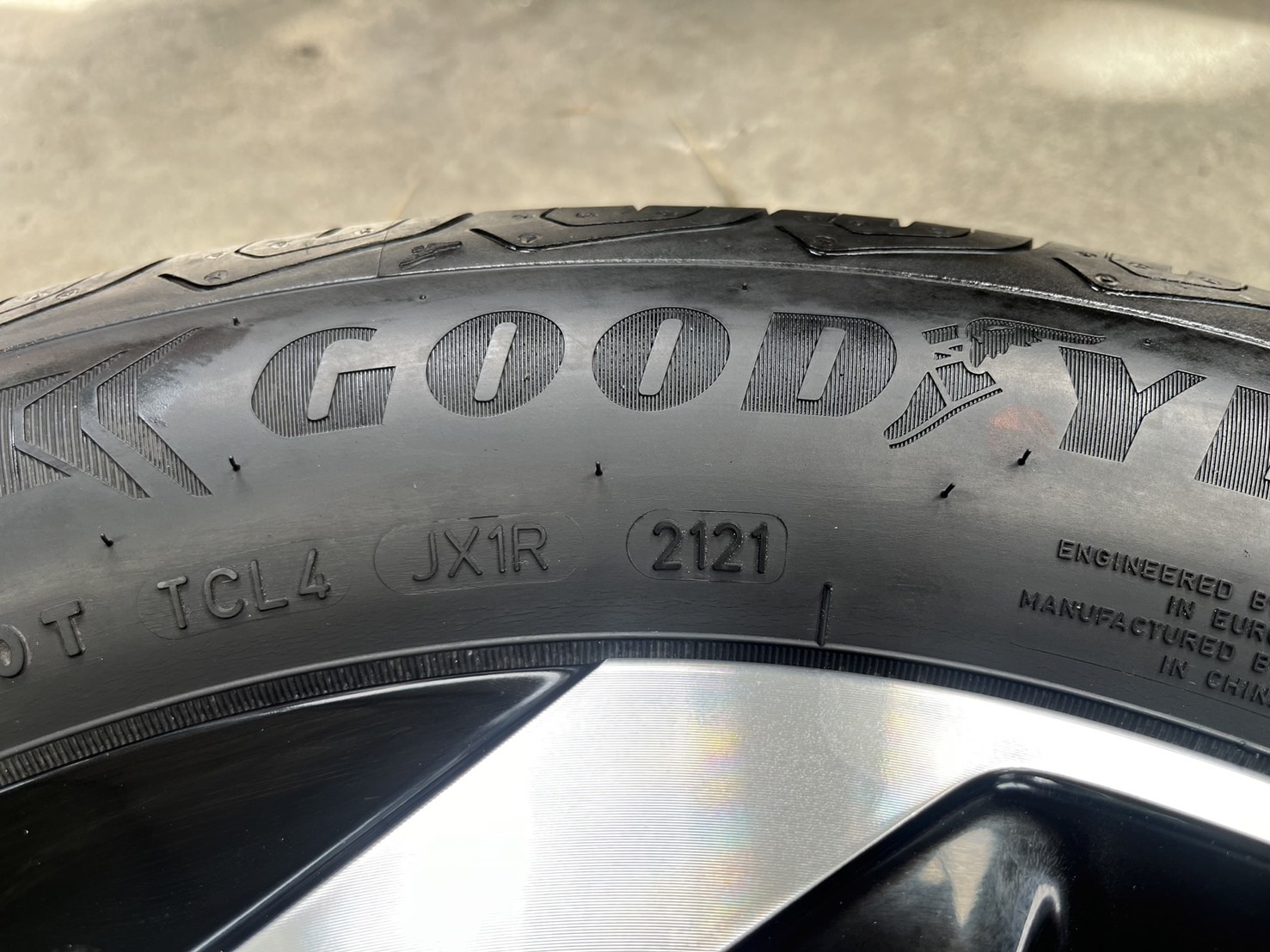 ✨ล้ออะไหล่ 4รู100✨BYD ขอบ 16 ดำหน้าเงา พร้อมยาง 195-60-16 Goodyear ปี 21