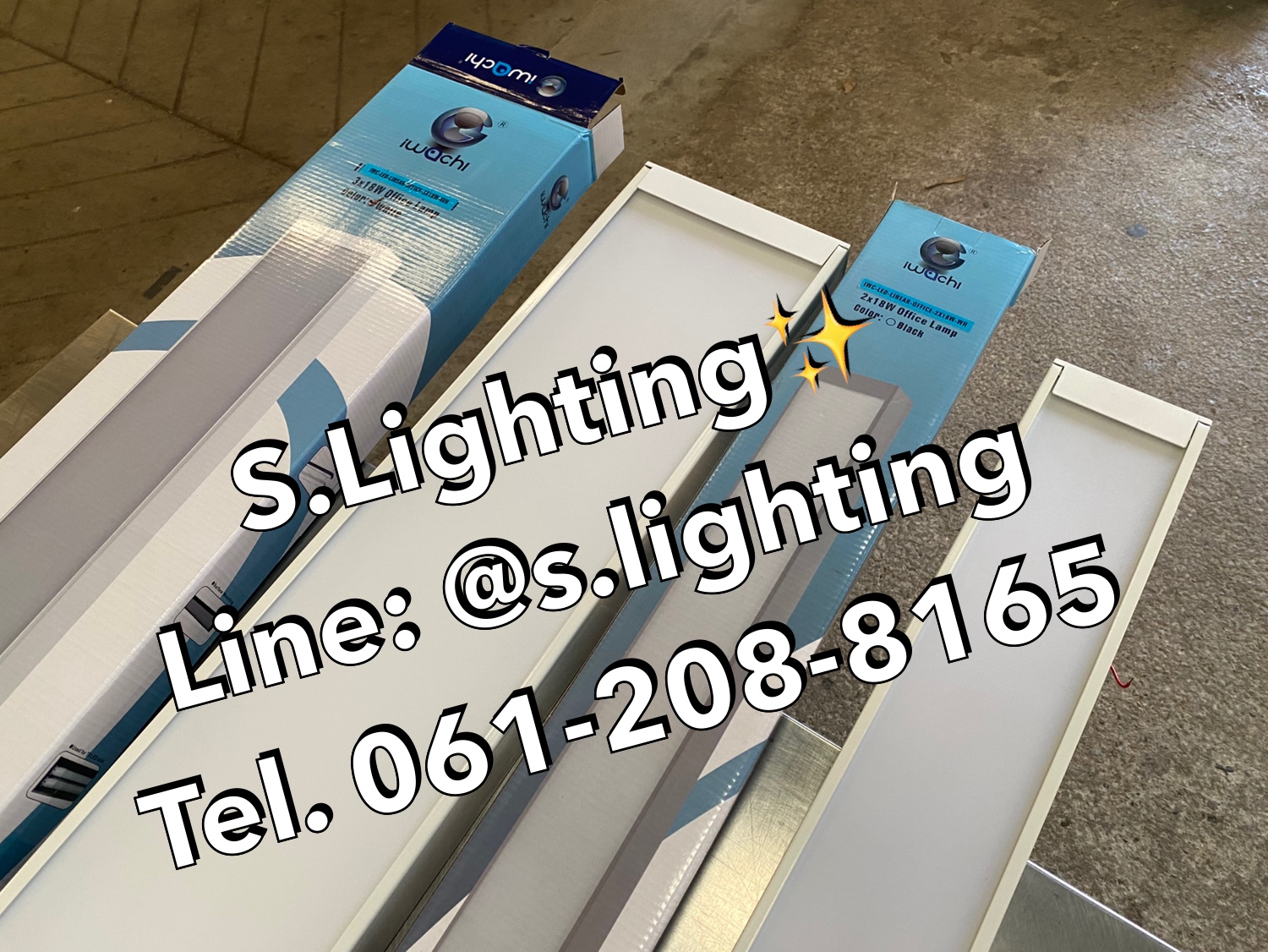 โคมไฟแขวนสลิงเพดาน Linear Office LED 3x18w แสงขาว (เปลี่ยนหลอดได้)