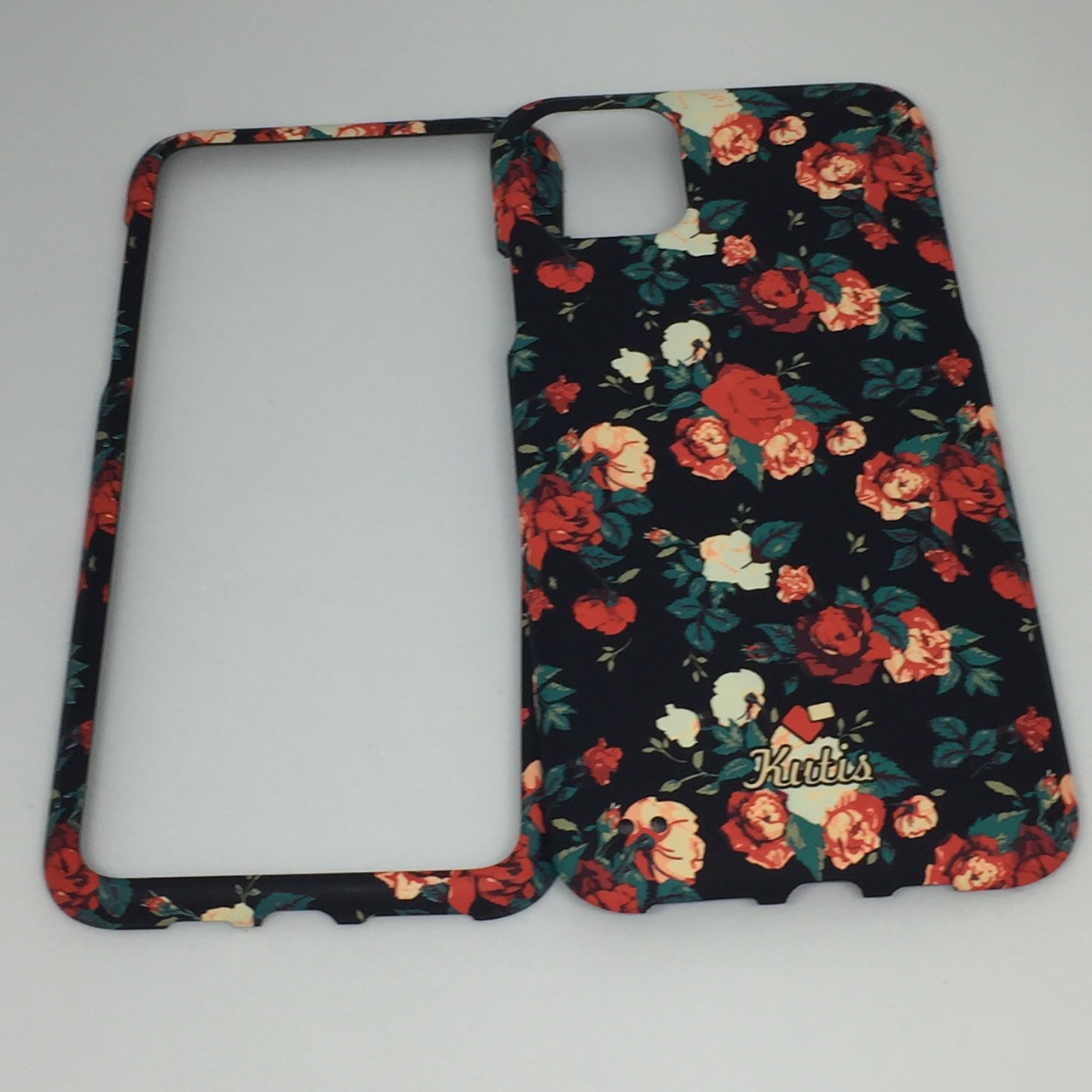 เคสคูทิส (Kutis) ไอโฟน11Max(ลายดอกกุหลาบสีแดง พื้นหลังสีดำ)มาใหม่ เคสประกบหน้า-หลัง
