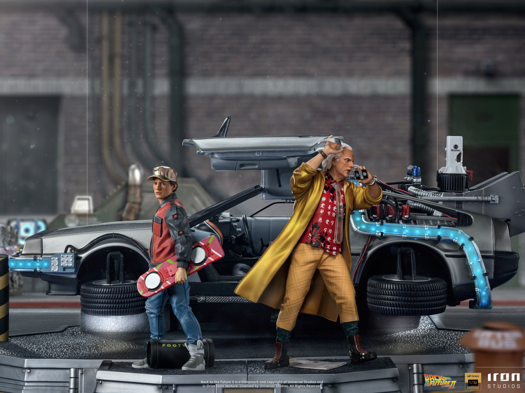 Iron Studios Deluxe Art Scale 1/10 Back to the Future Part II - DeLorean Full Set