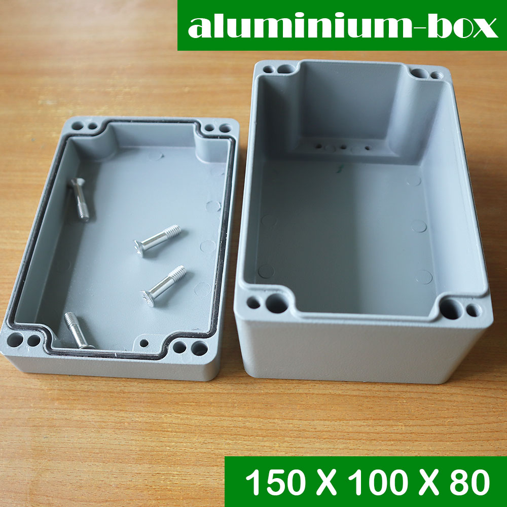 กล่องอลูมิเนียมกันน้ำ IP66 สีเทา ขนาด 150 X 100 X 80 มม. (V)