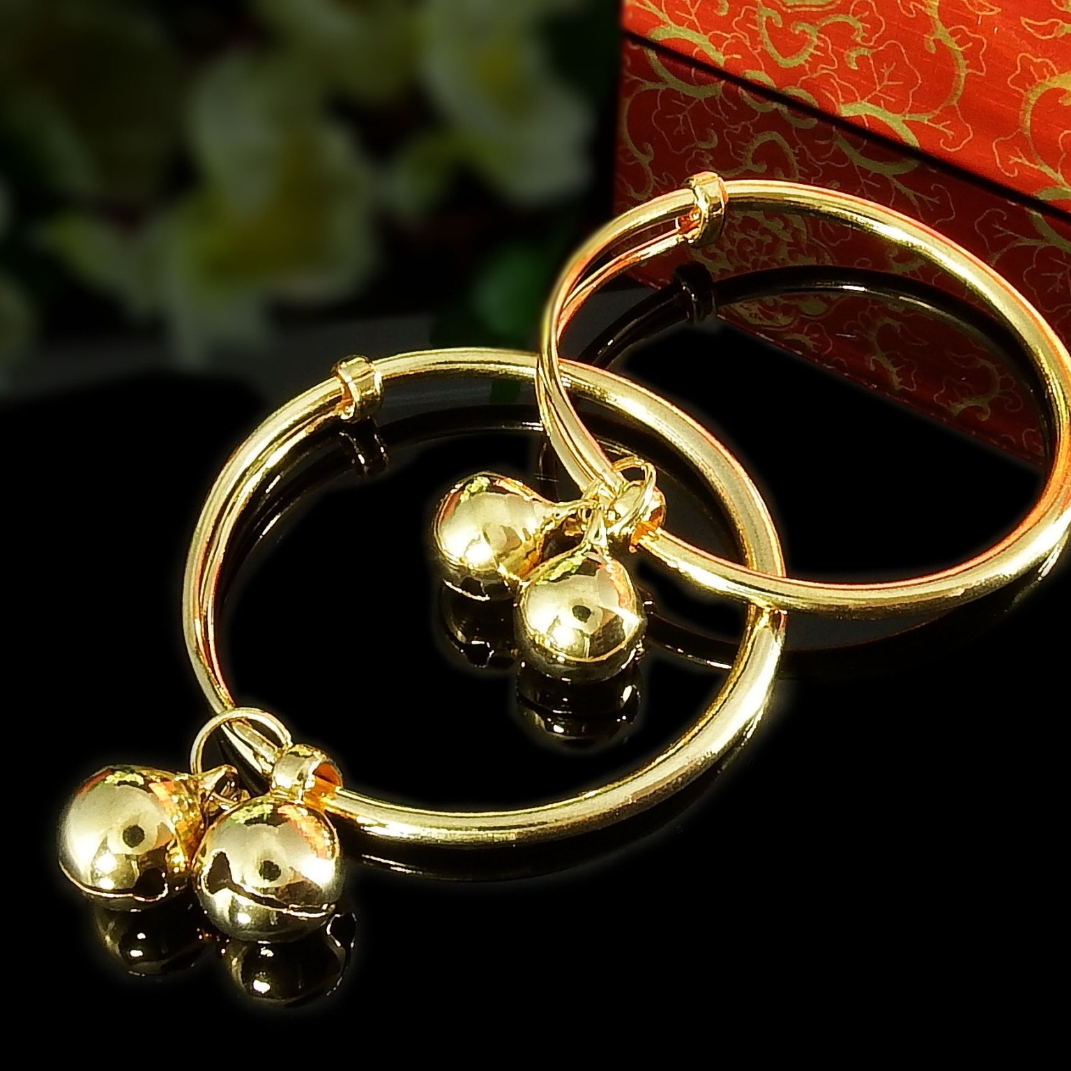 กำไลข้อเท้าเด็กชุปทอง 18k. น้ำหนัก 16.80 กรัม /ปรับขนาดได้ (ขายเป็นคู่)