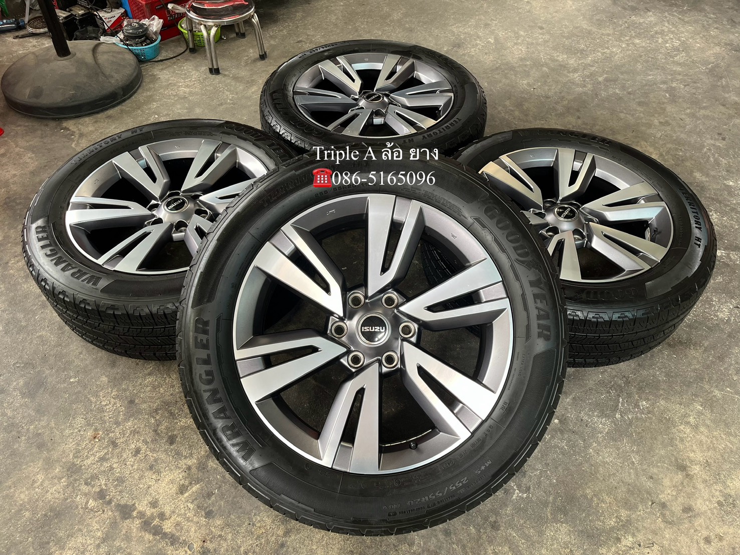 ✨ล้อแม็ก✨ISUZU MU-X 2023 ขอบ 20 เทาหน้าเงา พร้อมยาง 255-55-20 GoodYear🌟ปี 23🌟