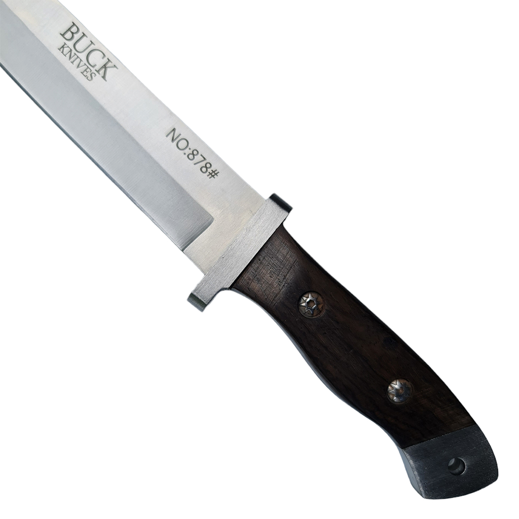 มีดเดินป่า มีดใบตาย BUCK Knives No.878 Tanto Blade ขนาด 11.8 นิ้ว (30 ซม.) พร้อมซองมีดร้อยเข็มขัดสำหรับเก็บมีด