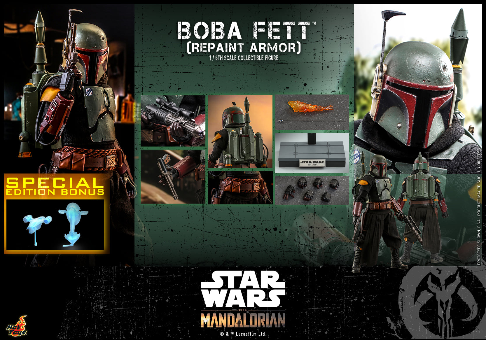 Hot Toys TMS055B 1/6 Star Wars: The Mandalorian™ - Boba Fett (Repaint Armor) Special Bonus