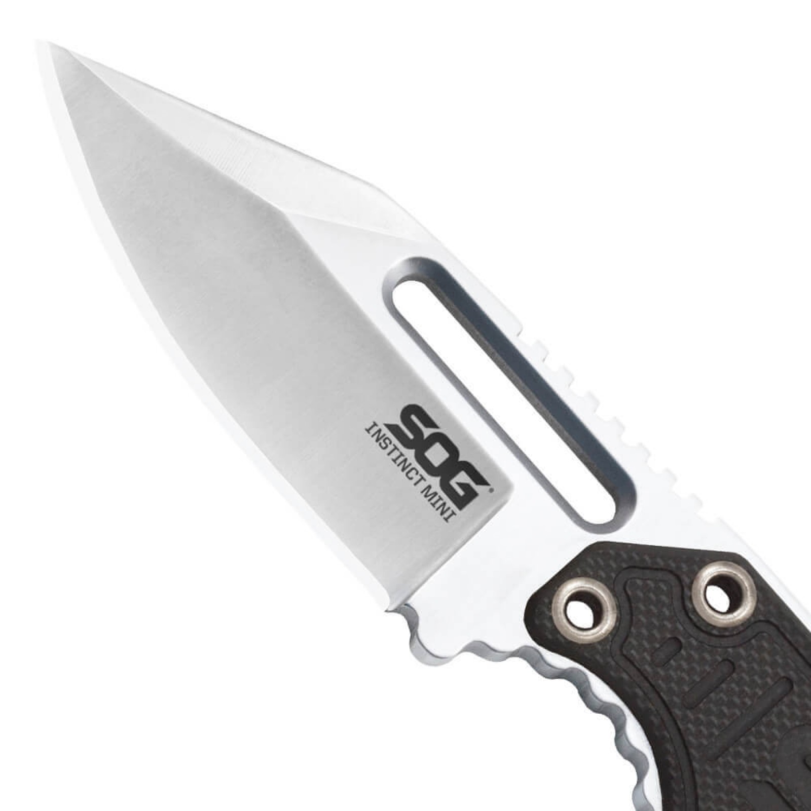 มีดห้อยคอ มีดใบตาย SOG Instinct mini ด้าม SATIN G10 พร้อมปลอกมีดเหน็บเข็มขัดและห้อยคอ