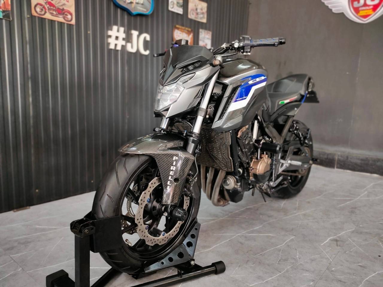 💥Honda CB650F ปี 2018 รถสีเทา warp สีเทา-น้ำเงิน 💥 แต่งครบทั้งคัน มีควิกชิฟเตะมันๆ ลั่นทุกเกียร์ 🏍💨