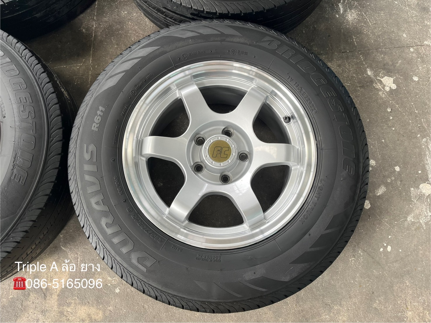 ✨ล้อแม็ก✨5รู114✨ขอบ 15 สีบอร์นขอบเงา พร้อมยาง 215-70-15 Bridgestone💥ปี 22💥