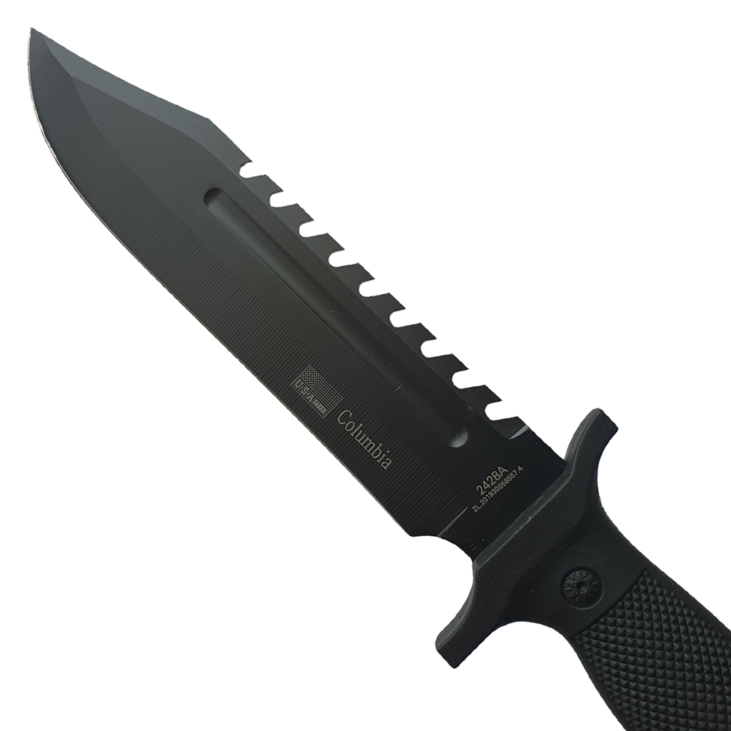 มีดพก มีดใบตาย Columbia 2428A ขนาด 12 นิ้ว (30.5 ซม.) พร้อมปลอกมีด ABS ร้อยเข็มขัดสำหรับเก็บมีด