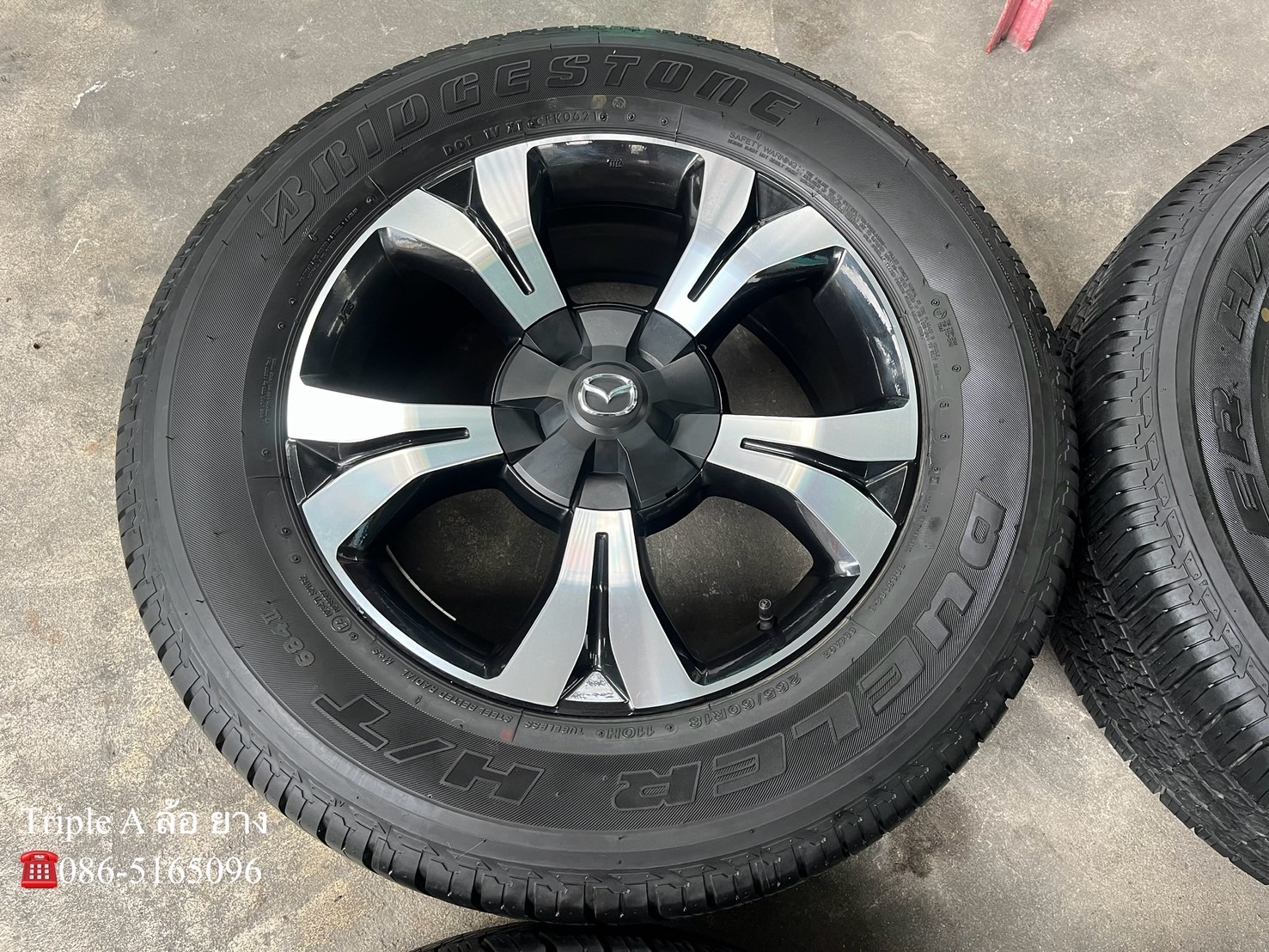 ✨ล้อแม็ก✨Mazda BT50 รุ่นใหม่ล่าสุด ขอบ 18 ดำหน้าเงา พร้อมยาง 265-60-18 Bridgestone ปี 21
