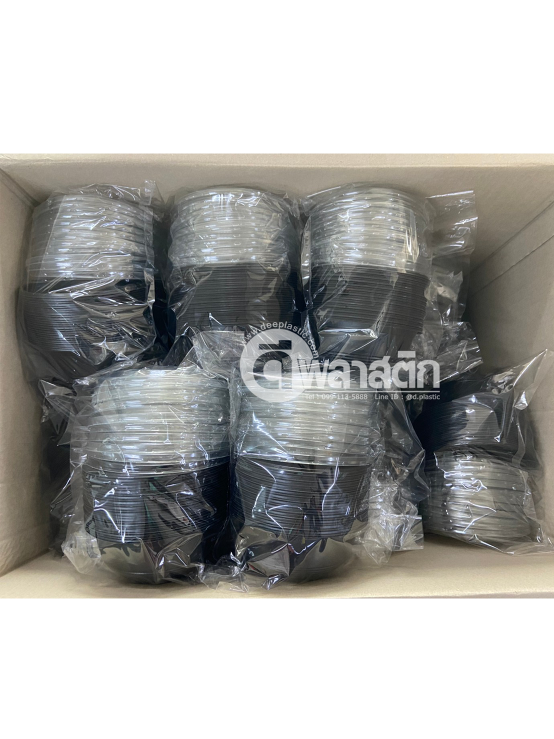 ชามกลม 650ml. (สีดำ) พร้อมฝา : 1แพ็ค