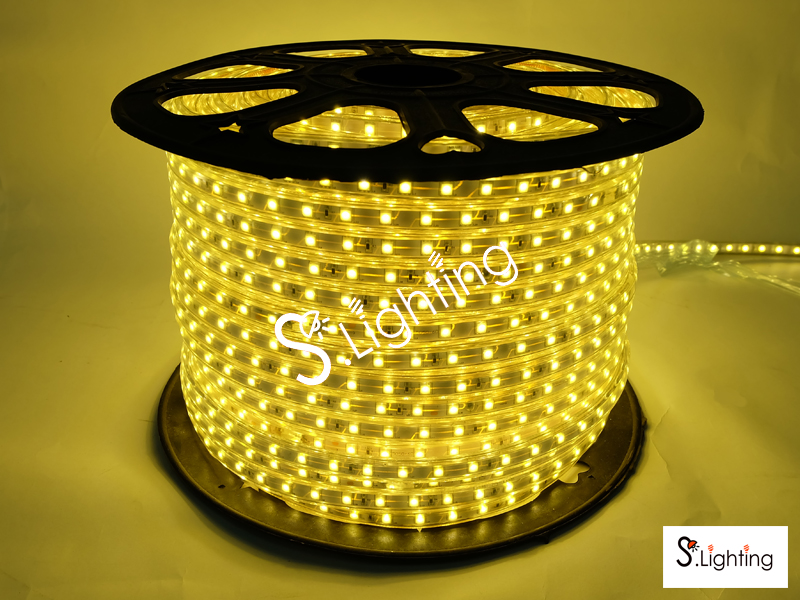 ไฟสายยางแบน SMD LED 5050 2ไส้ 100ม. แสงวอร์ม