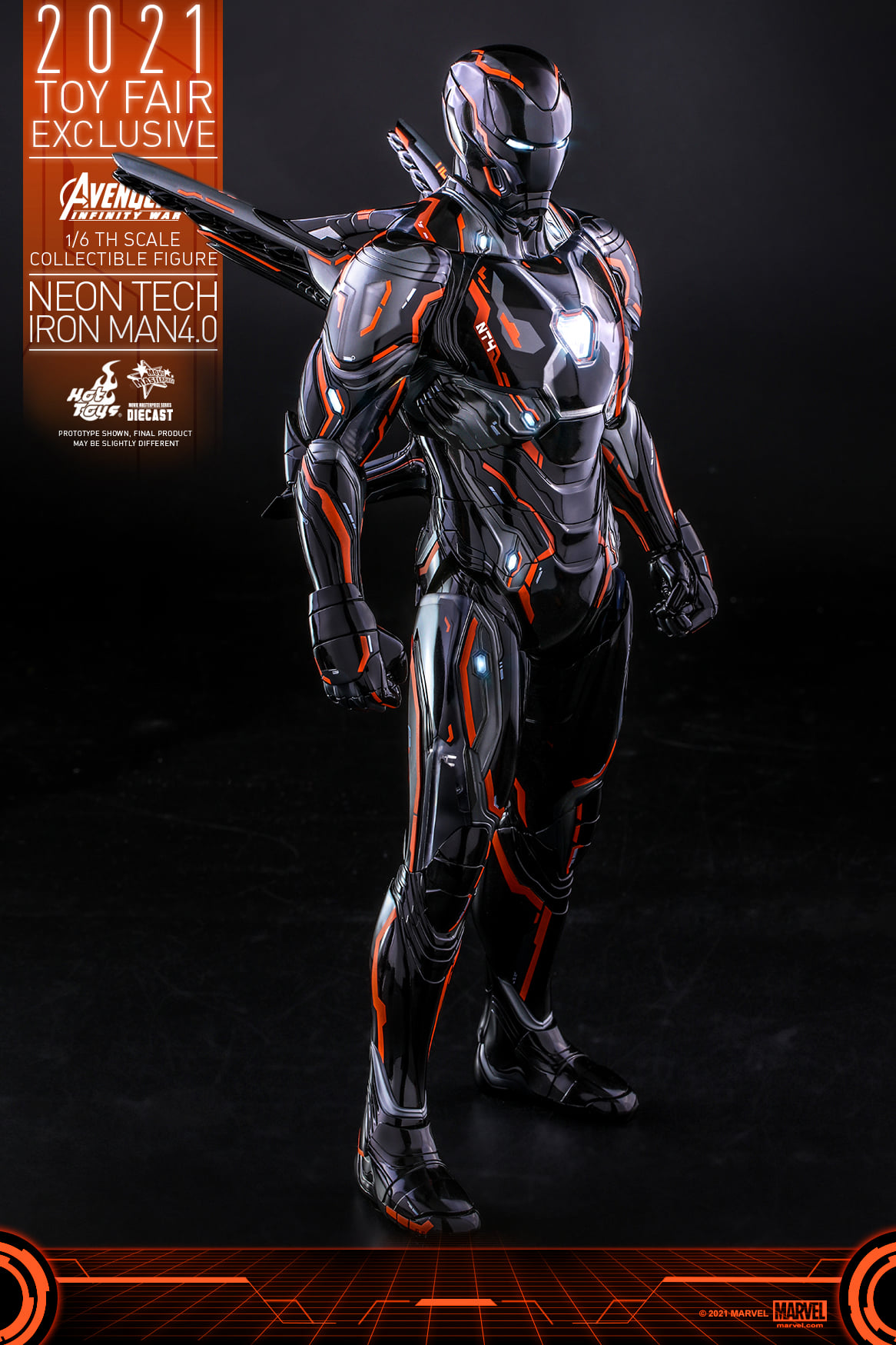 Hot Toys MMS597D39 1/6 Avengers: Infinity War - Neon Tech Iron Man 4.0 [Toy Fair Exclusive 2021]