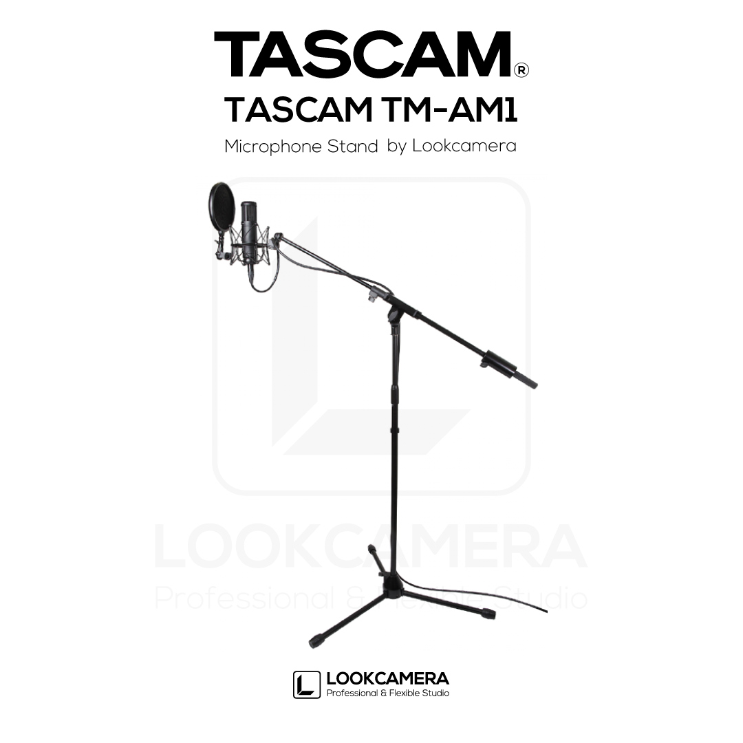 Tascam TM-AM1 ขาตั้งไมค์สแตนเลสตั้งพื้น สามารถปรับระดับได้ (ไม่รวมไมค์ และ Shock mount)