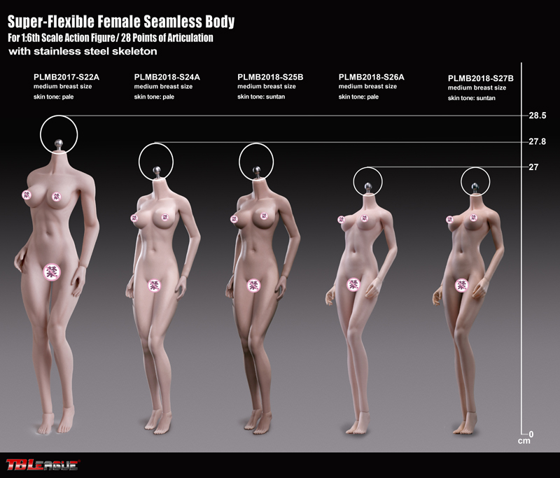 TBLeague PLMB2018-25B / 27B 1/6 Flexible Female Seamless Bodies