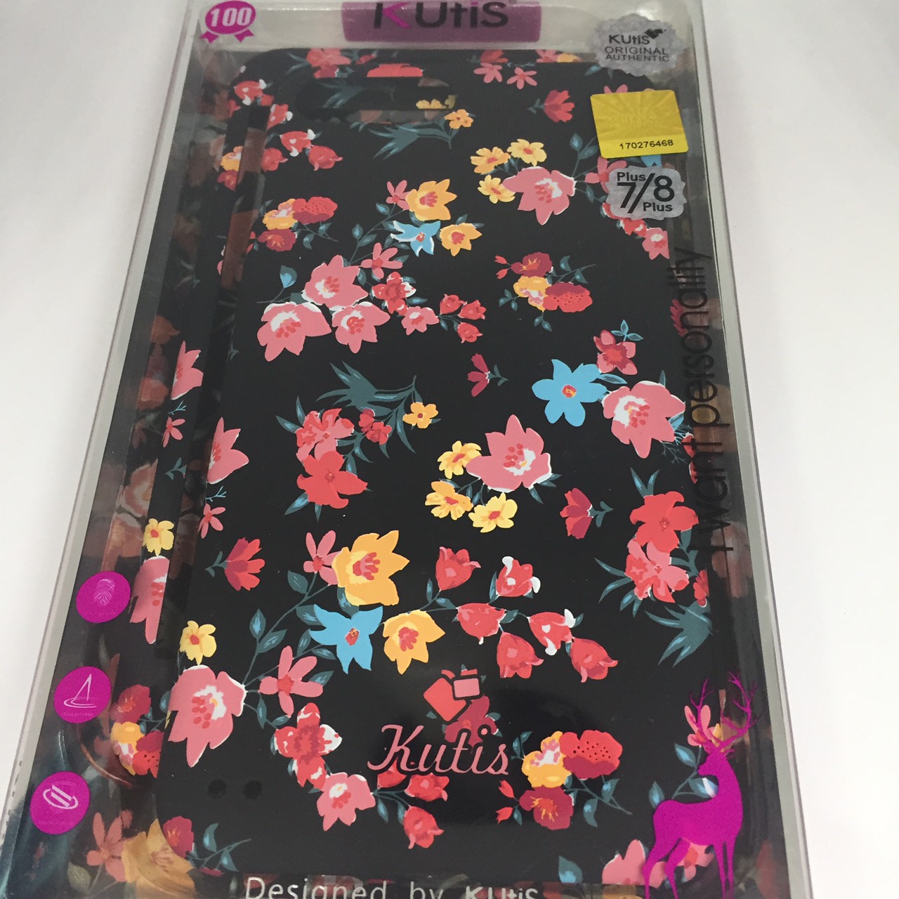 เคสคูทิส(Kutis)เคสไอโฟน7พลัส,8พลัส(ลายดอกไม้หลากสี)มาใหม่ เคสประกบหน้า-หลัง เคสเรืองแสง เคสลายวินเทจ ร้านSuperhero Klongthom