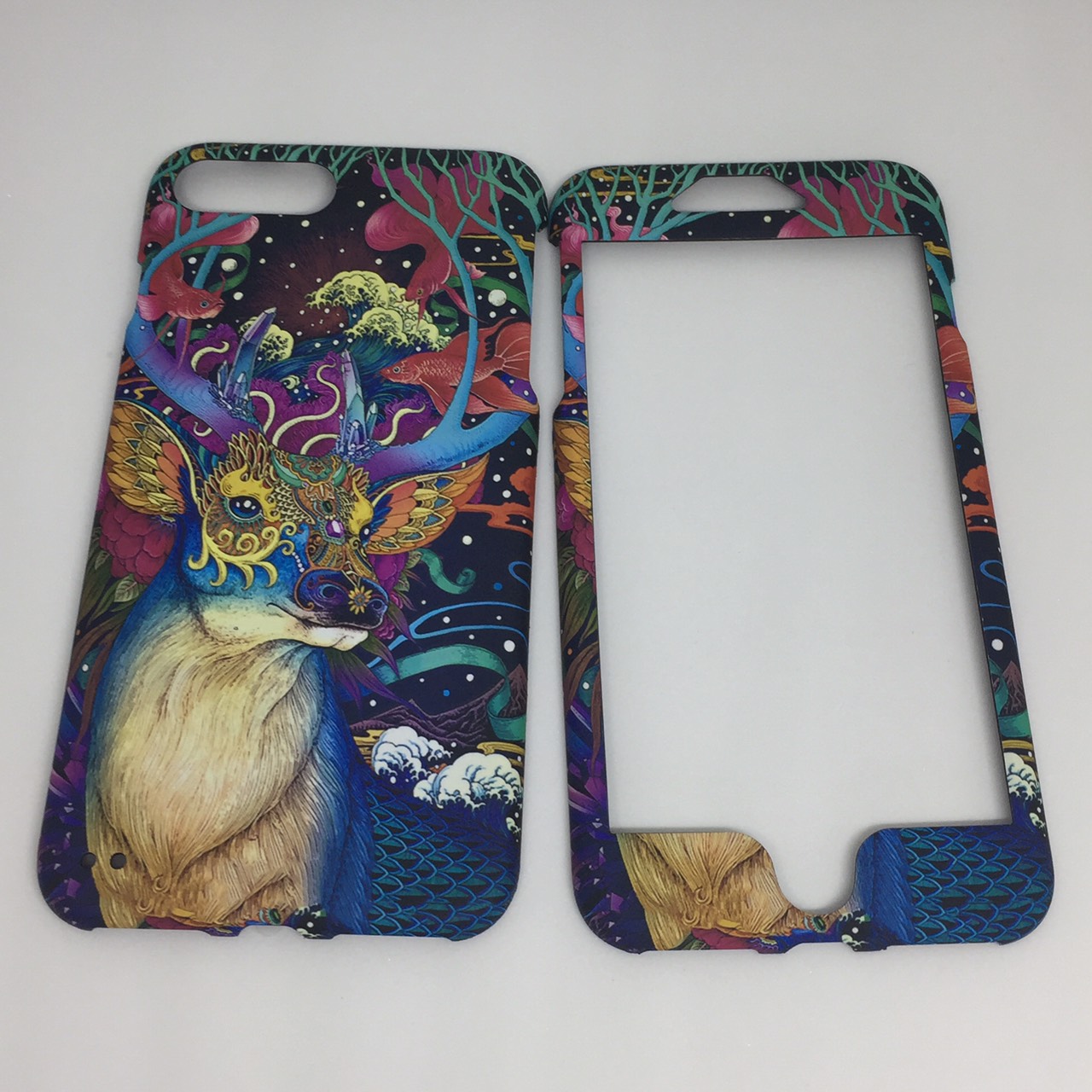 เคสคูทิส(Kutis)ไอโฟน7พลัส,8พลัส(ลายกวางมีเขา)มาใหม่ เคสประกบหน้า-หลัง เคสเรืองแสง เคสลายวินเทจ