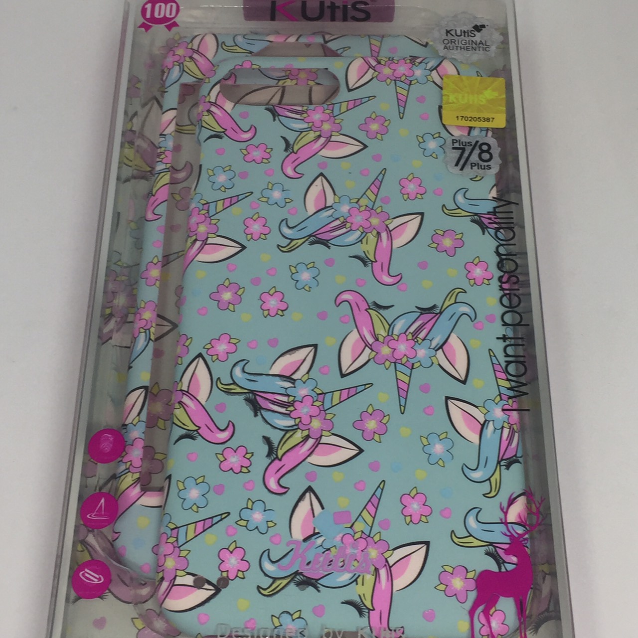 เคสคูทิส(Kutis)เคสไอโฟน7พลัส,8พลัส(ลายยูนิคอร์นแอ็บสีเขียวnew)มาใหม่ เคสประกบหน้า-หลัง เคสเรืองแสง เคสลายวินเทจ ร้านSuperhero Klongthom