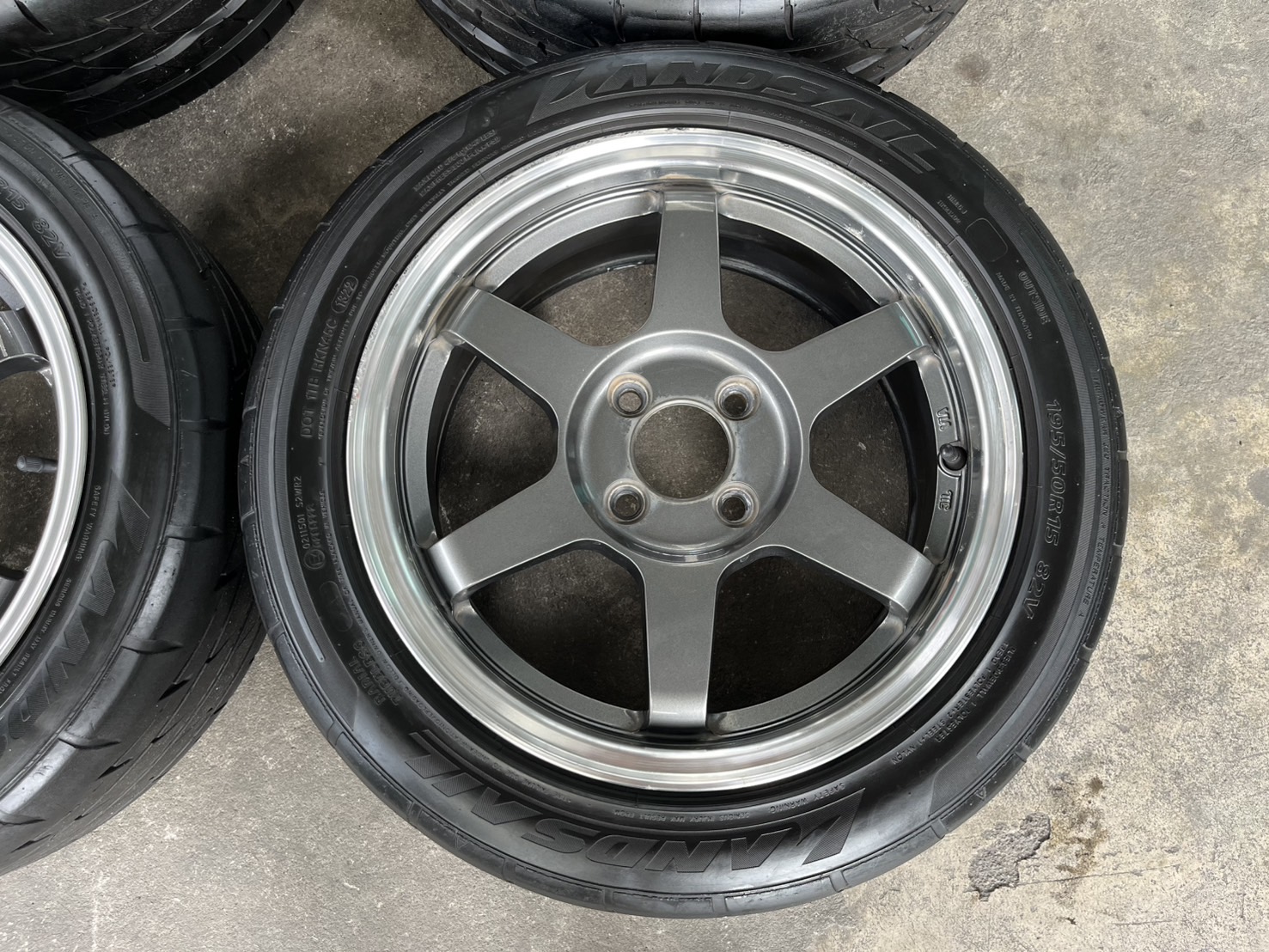 ✨ล้อแม็กพร้อมยาง✨4รู100✨SSW ขอบ 15 สีเทาขอบเงา