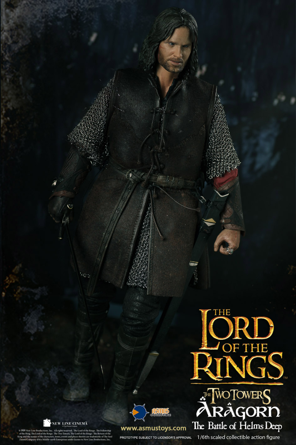 Asmus Toys LOTR025 1/6 The Lord of the Rings: The Two Towers - Aragorn The Battle of Helms Deep