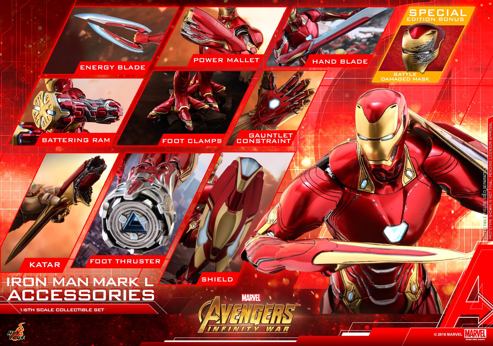 Hot Toys ACS004 AVENGERS: INFINITY WAR - IRON MAN MARK L (ACCESSORIES) (EX)
