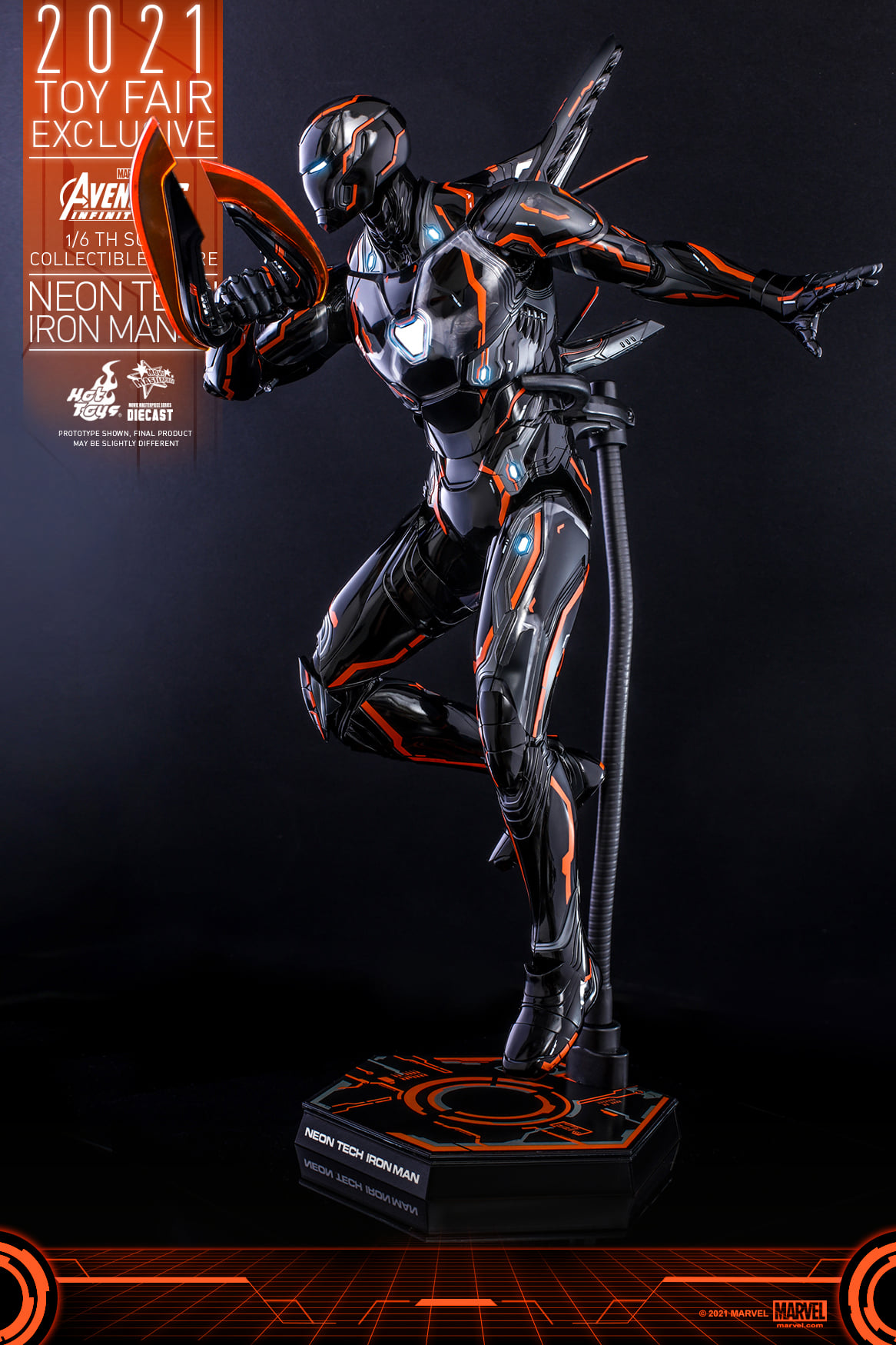 Hot Toys MMS597D39 1/6 Avengers: Infinity War - Neon Tech Iron Man 4.0 [Toy Fair Exclusive 2021]