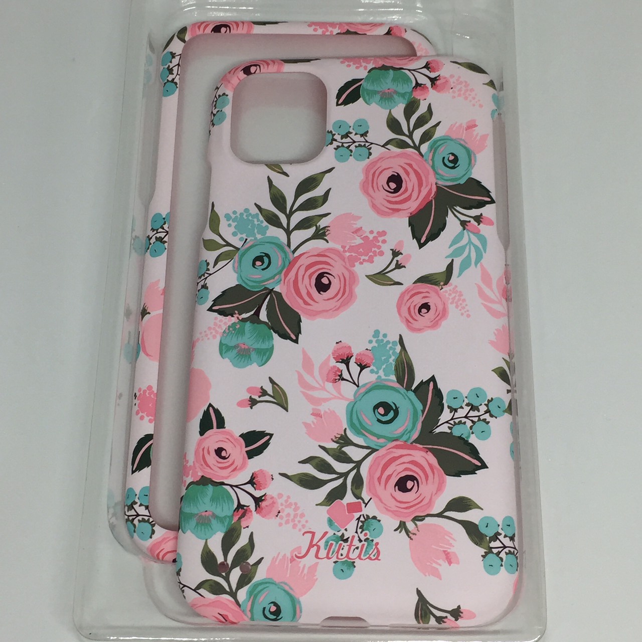 เคสคูทิส(Kutis)ไอโฟน11G (ลายดอกไม้สีชมพูอ่อน)มาใหม่ เคสประกบหน้า-หลัง เคสเรืองแสง เคสลายวินเทจ ร้านSuperhero KLongthom