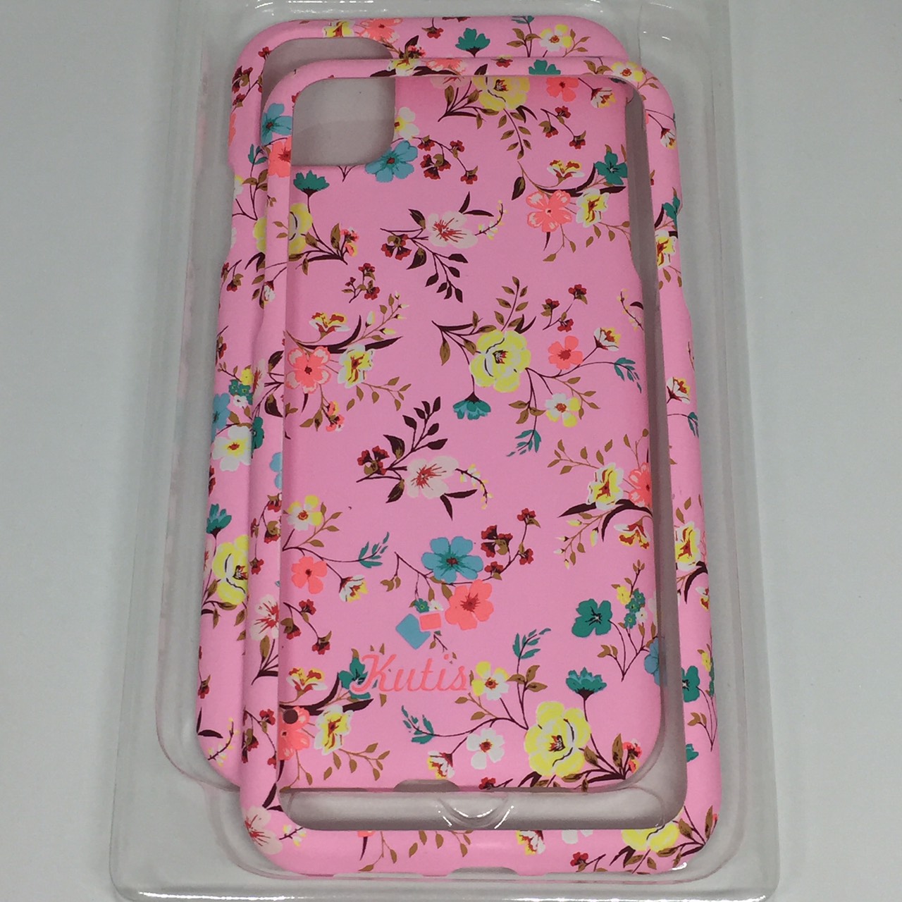 เคสคูทิส (Kutis) ไอโฟน11 (ลายดอกไม้ พื้นหลังสีชมพู)มาใหม่ เคสประกบหน้า-หลัง