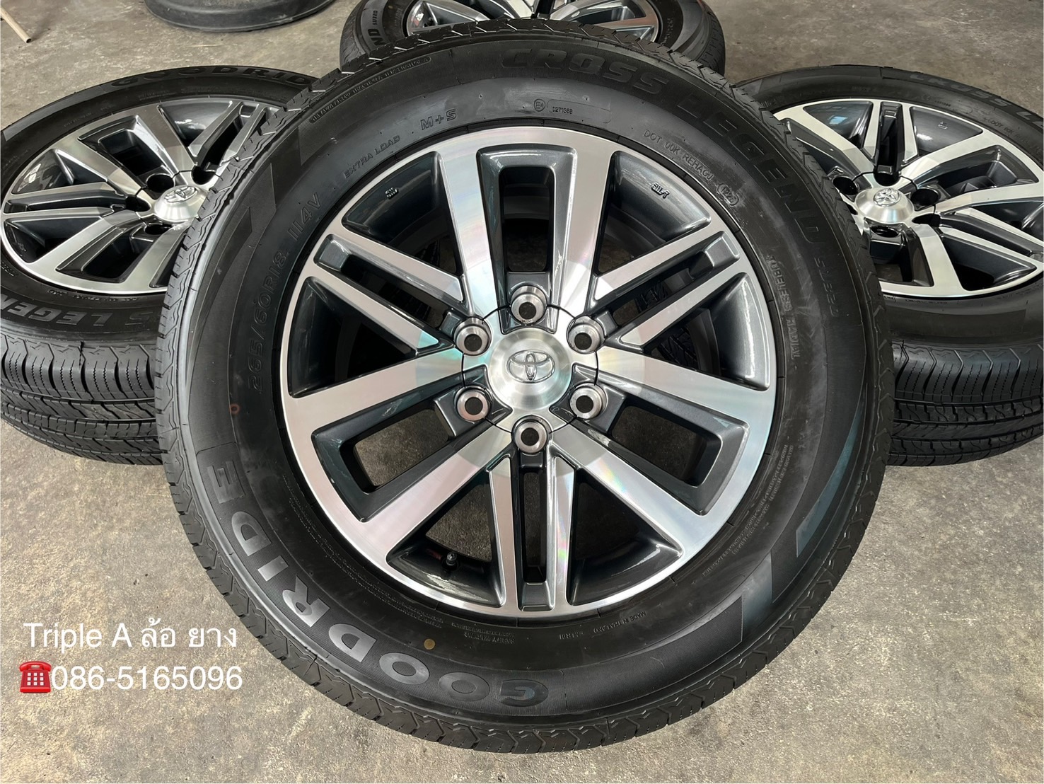 ✨ล้อแม็ก✨Toyota Fortuner ตัวท็อป ขอบ 18 เทาหน้าเงา พร้อมยาง 265-60-18 GOODRIDE💥ปี 25💥