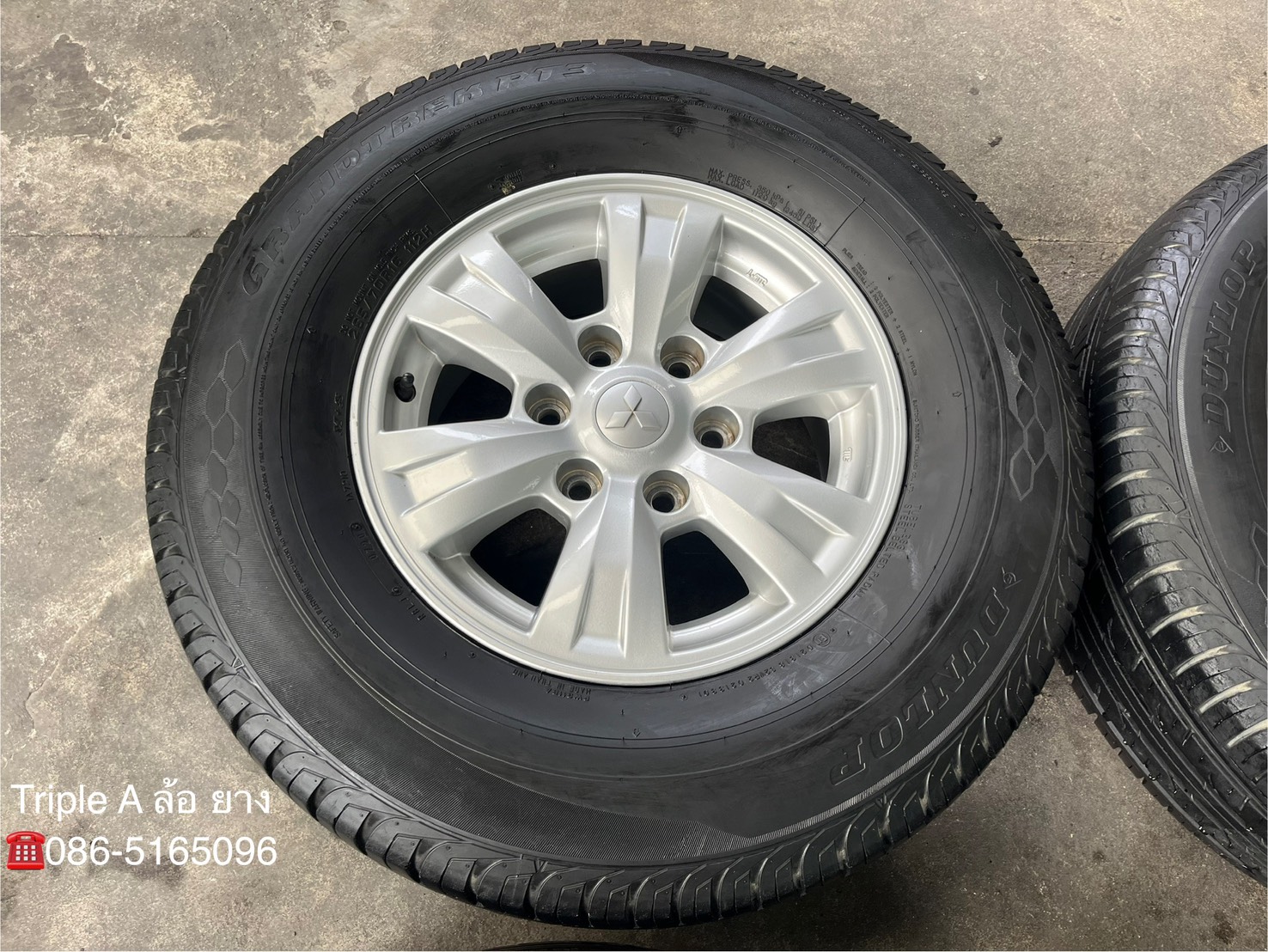 ✨ล้อแม็ก 6รู139✨Mitsu Pajero ขอบ 16 แถมยาง 265-70-16 Dunlop ปี 20