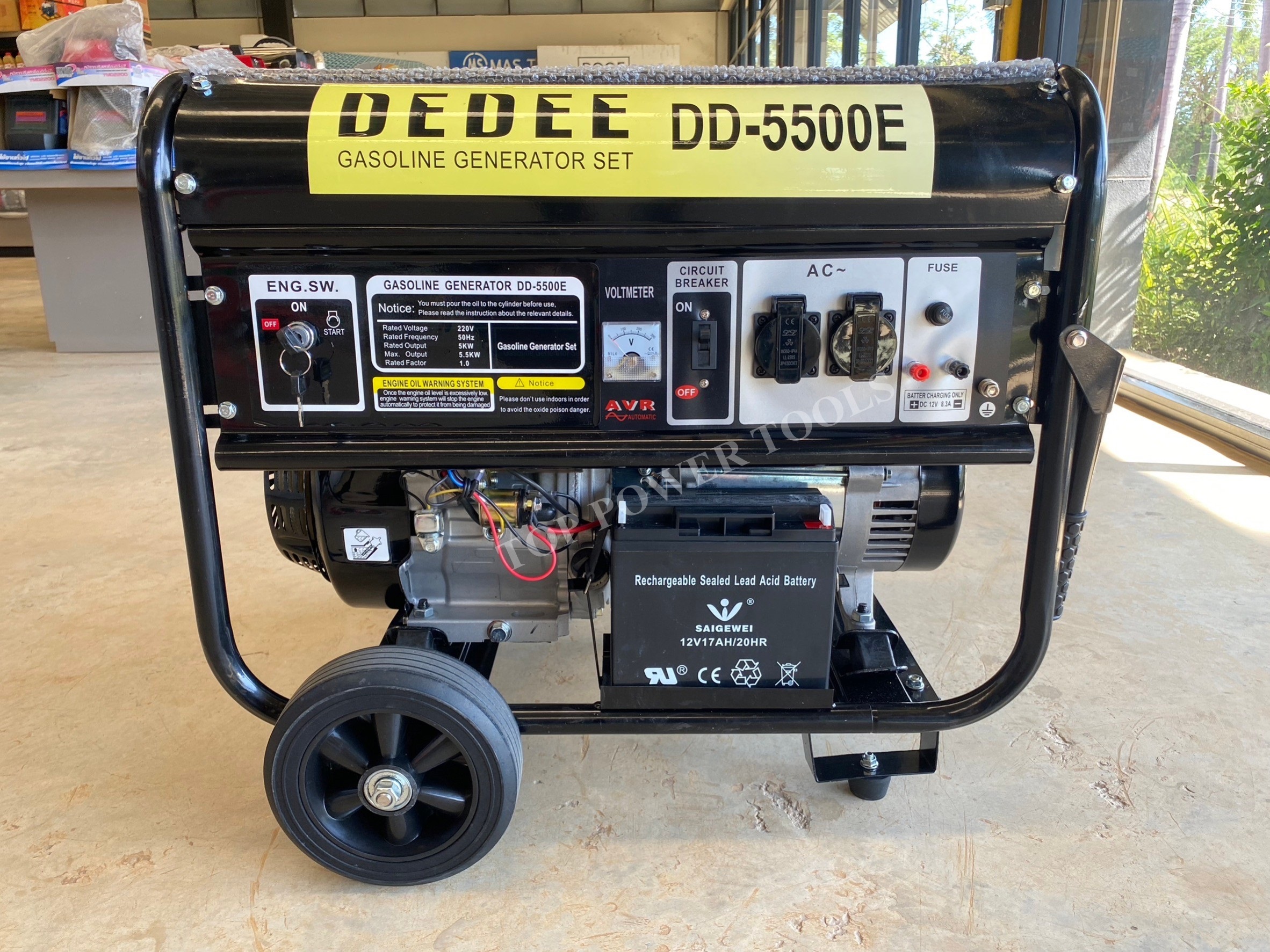 เครื่องปั่นไฟเบนซิน DD-5500E 5.5KW.DEDEE (สตาร์ทกุญแจ)