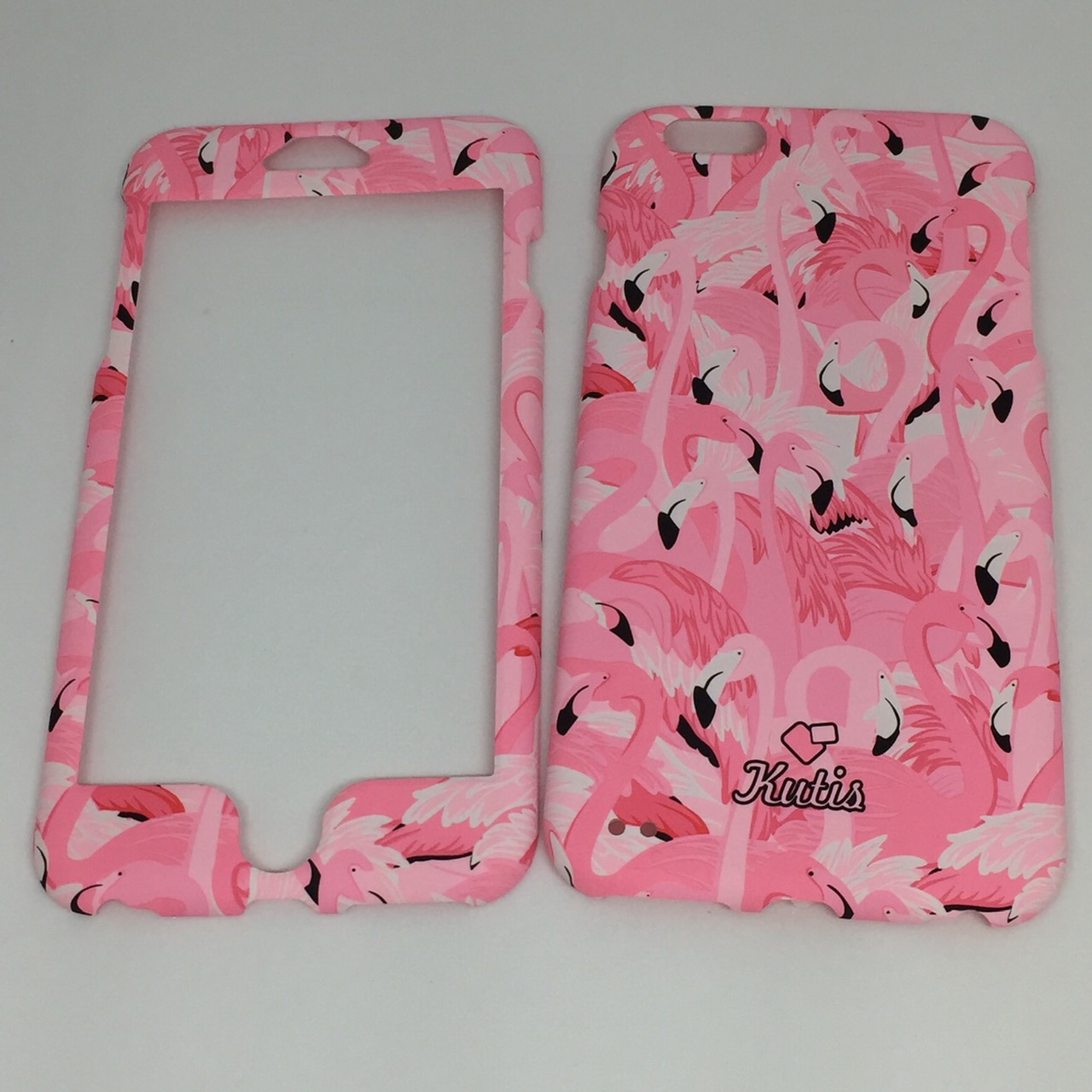 เคสคูทิส(Kutis)ไอโฟน6พลัส,6Sพลัส(ลายฟลามิงโก้สีชมพู)มาใหม่ เคสประกบหน้า-หลัง เคสเรืองแสง เคสลายวินเทจ ร้านSuperhero Klongthom