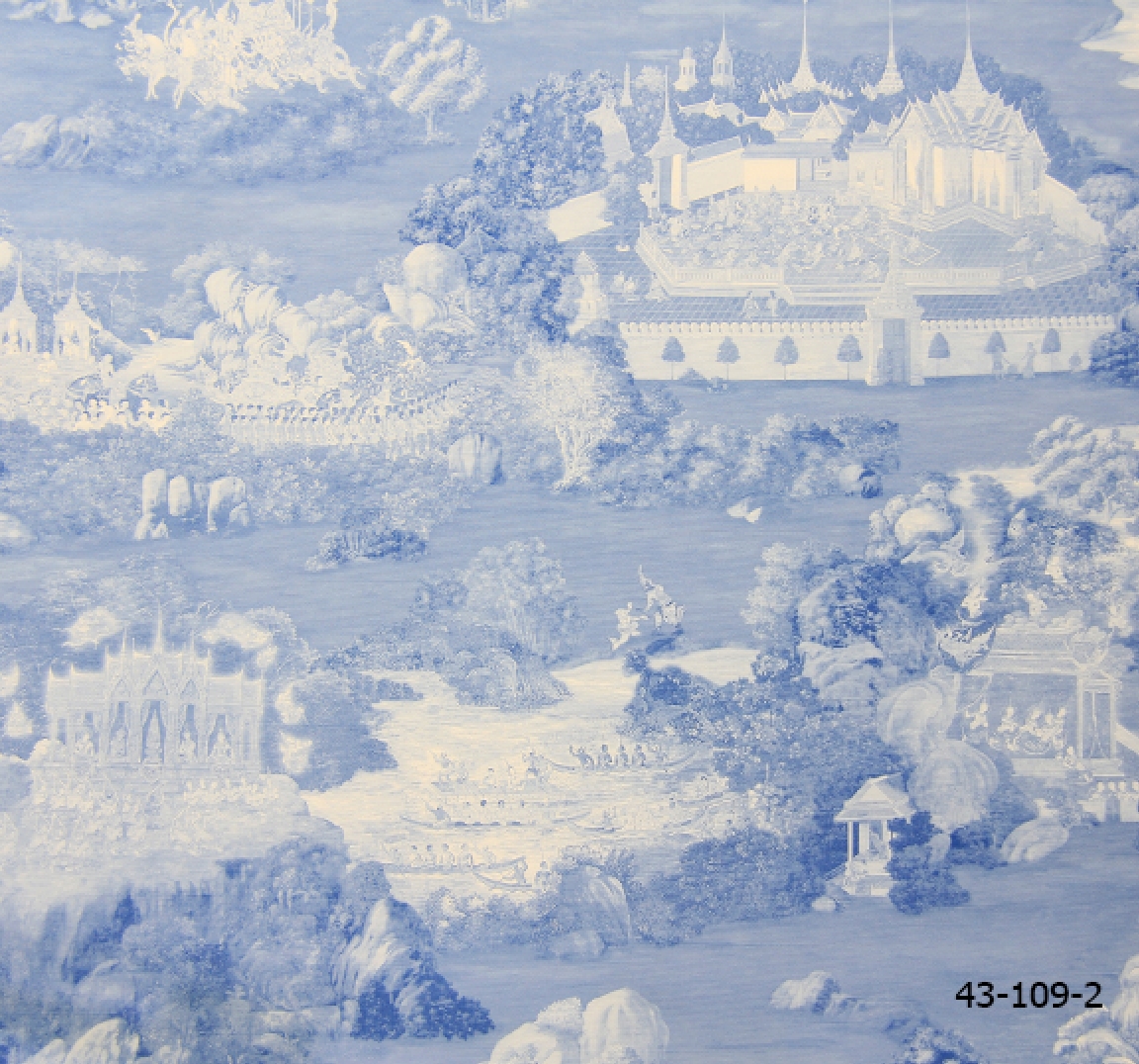 วอลล์เปเปอร์ลายไทย พระราชวัง สีน้ำเงิน