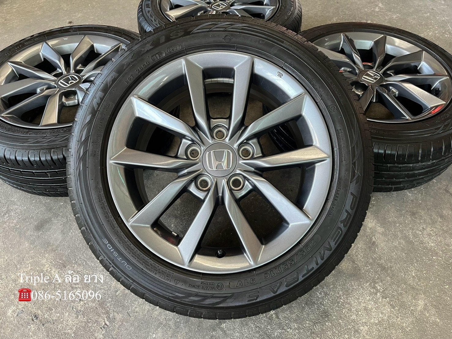 ✨ล้อแม็ก✨Honda Civic FC ขอบ 16 สีเทากัน พร้อมยาง 205-55-16 Maxxis💥ปี 22💥